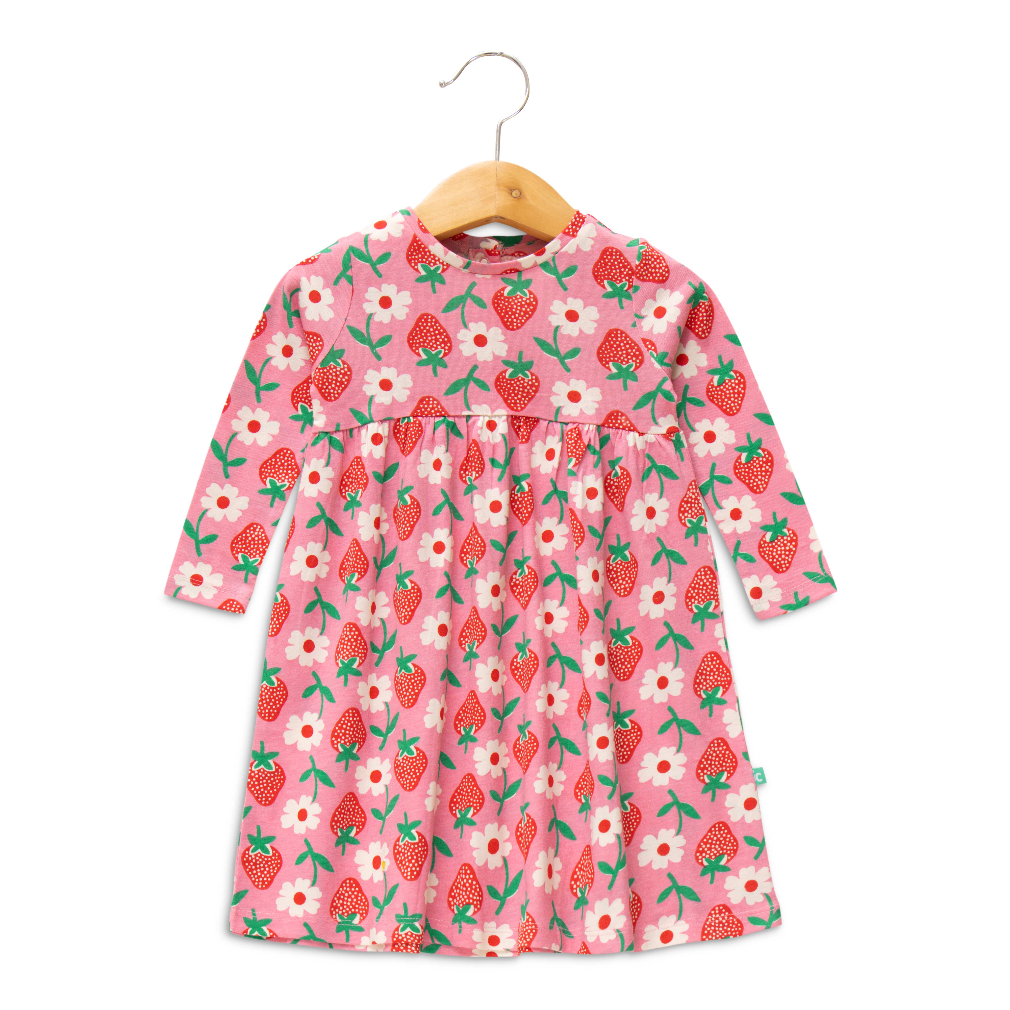 Girls Full Sleeve Flowers Printed Dress