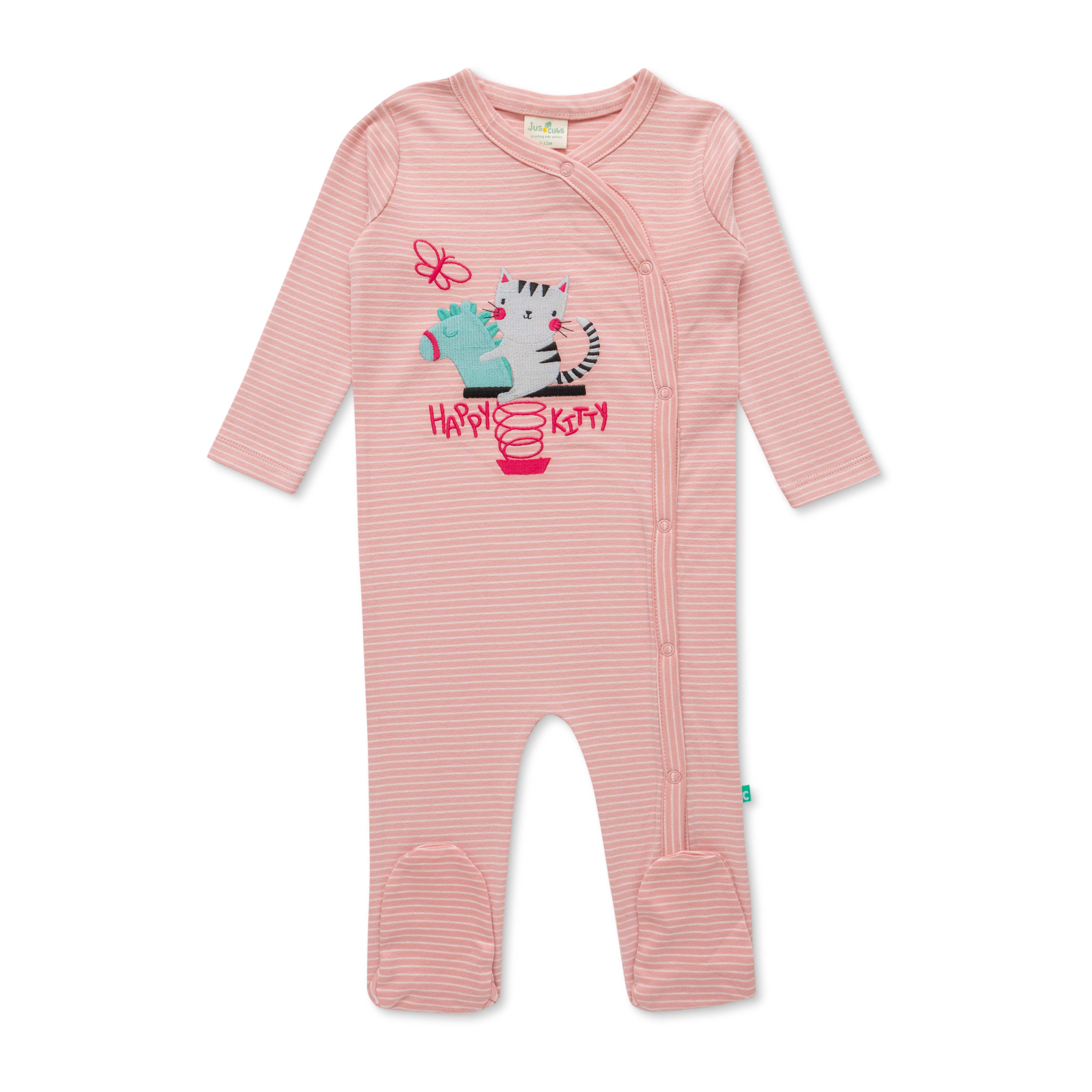 Full Sleeve Printed AOP Solid Stripe & Embroidery Romper Pack of 3