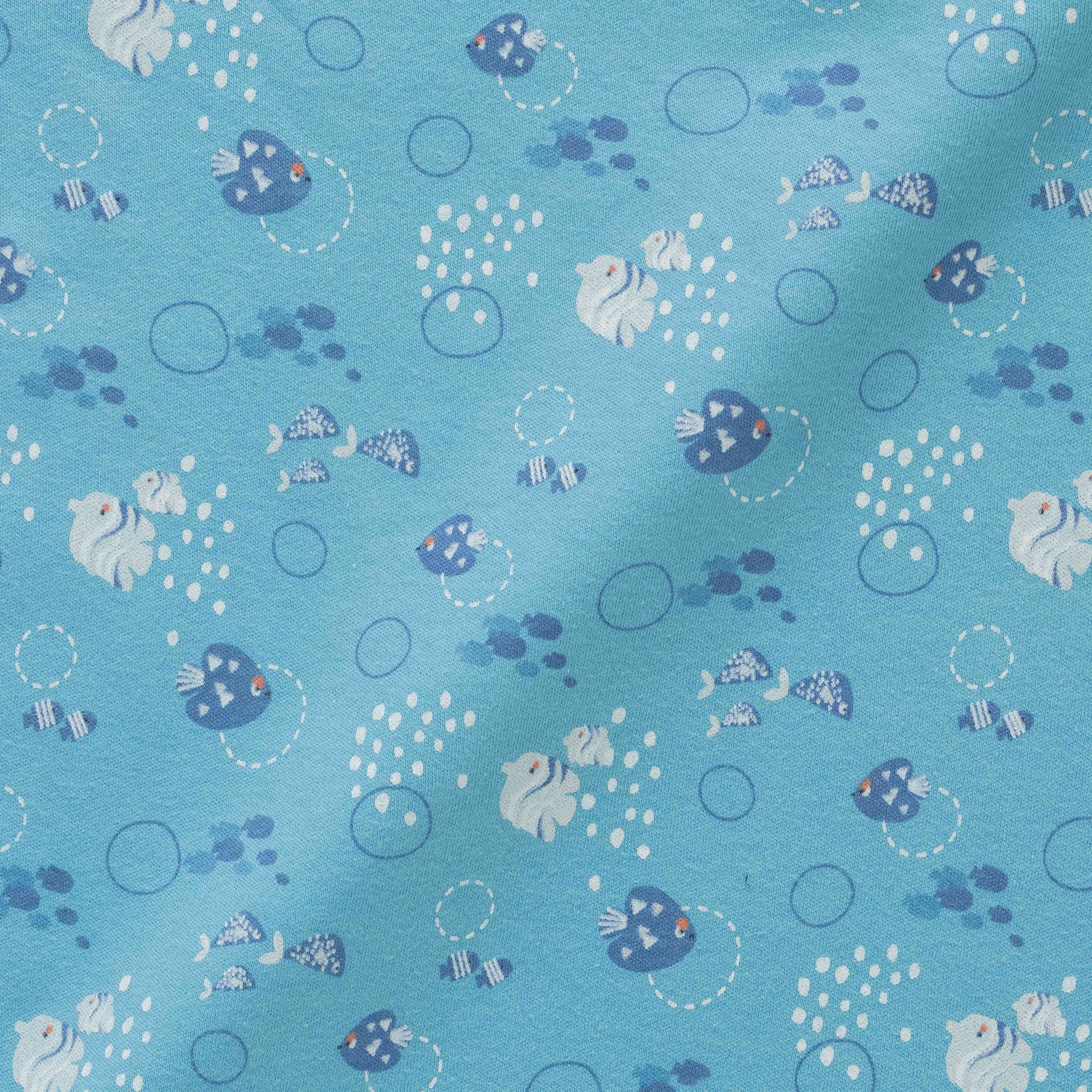 Half Sleeve Sea Theme Printed & Embroidery Romper Pack of 3