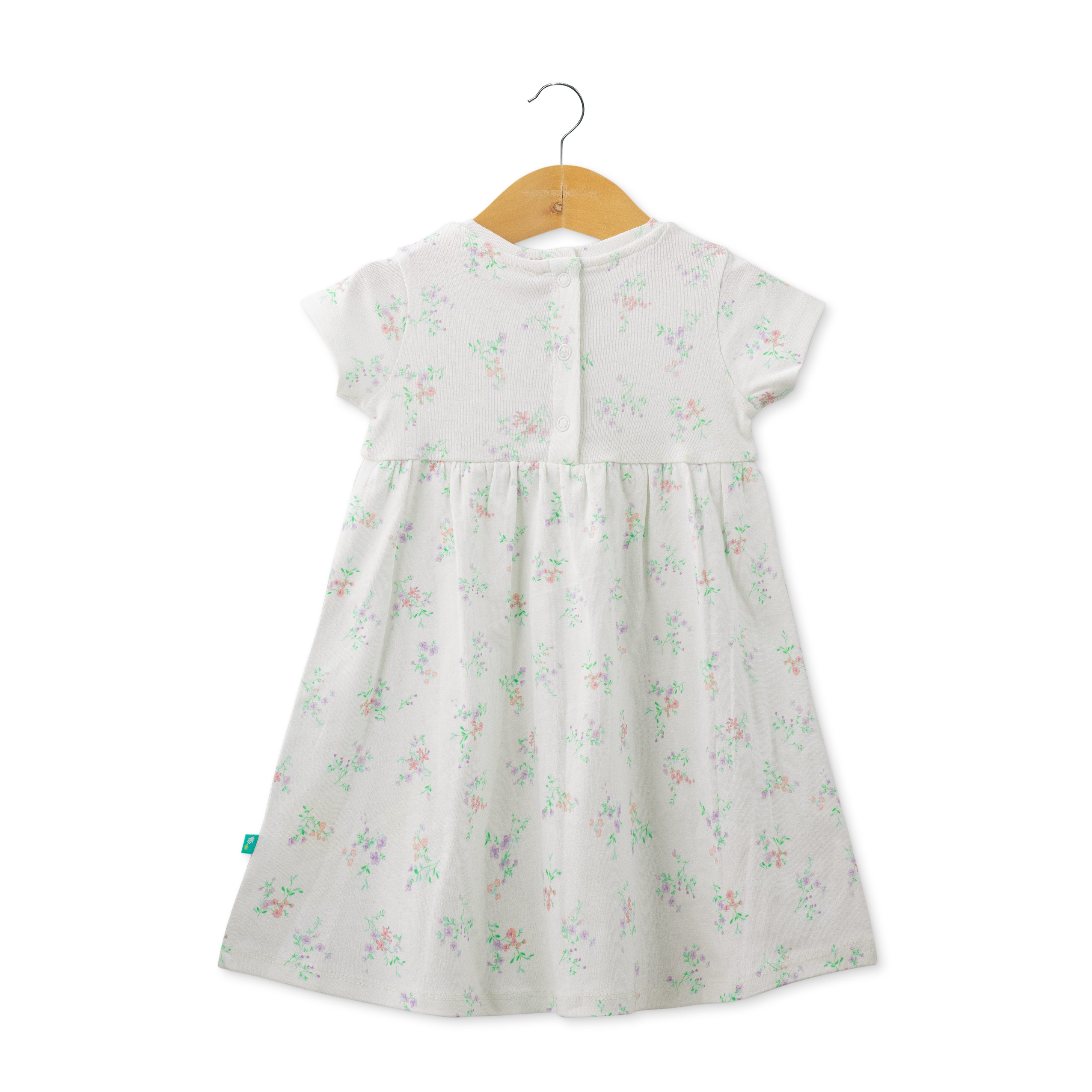 Baby Girls Below Knee Casual Dress - White