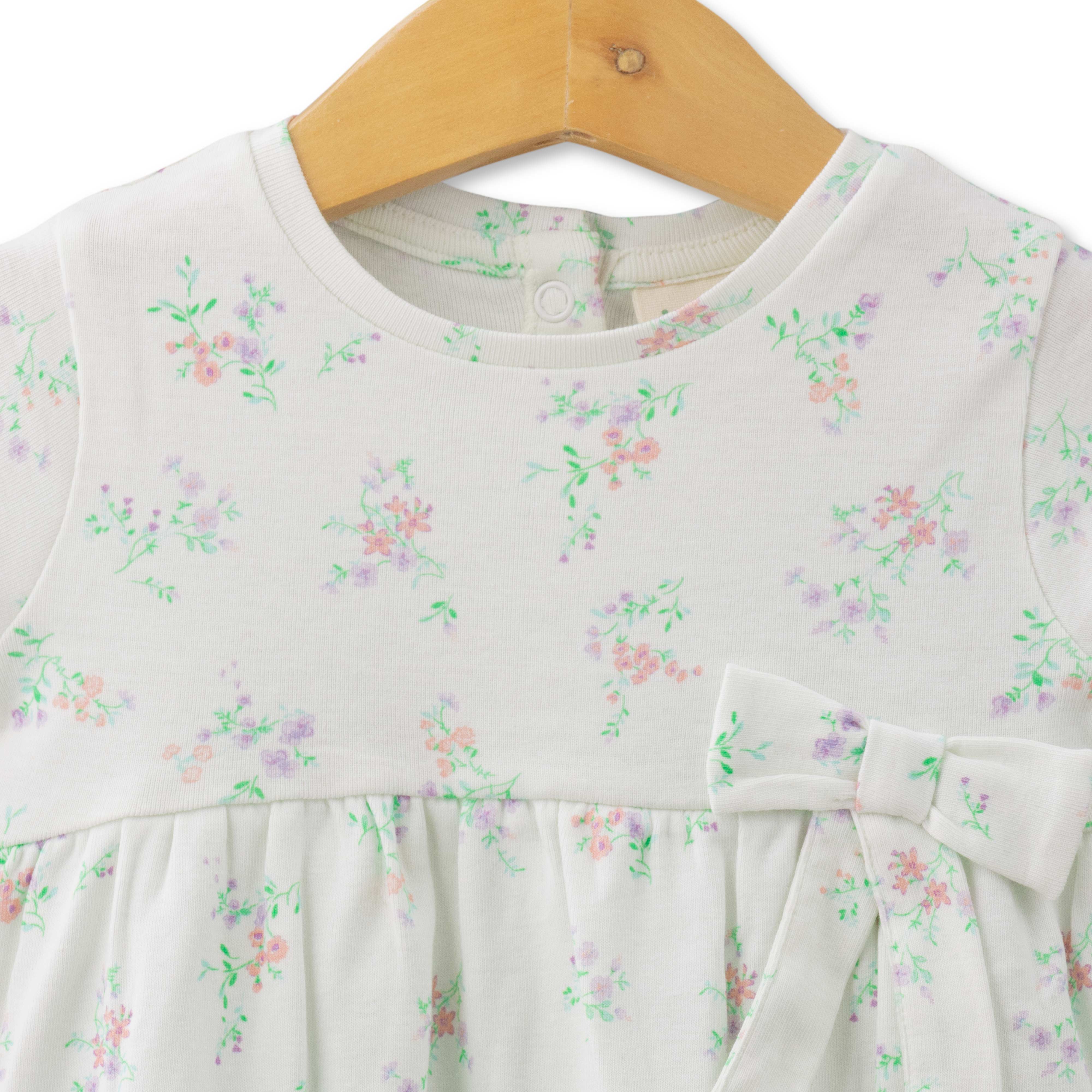 Baby Girls Below Knee Casual Dress - White