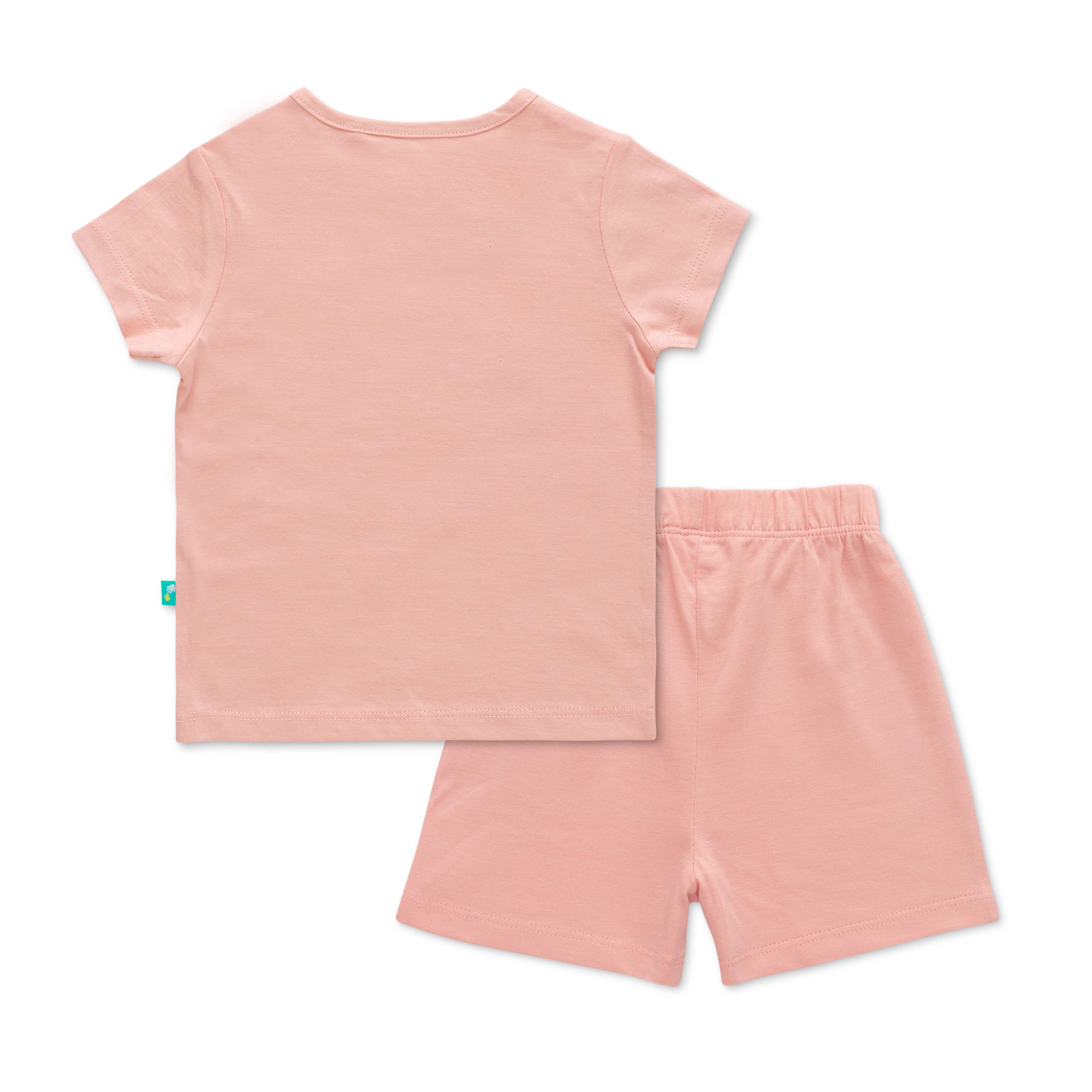 Infant Girls Striped Pure Cotton T-shirt with Shorts- Pink