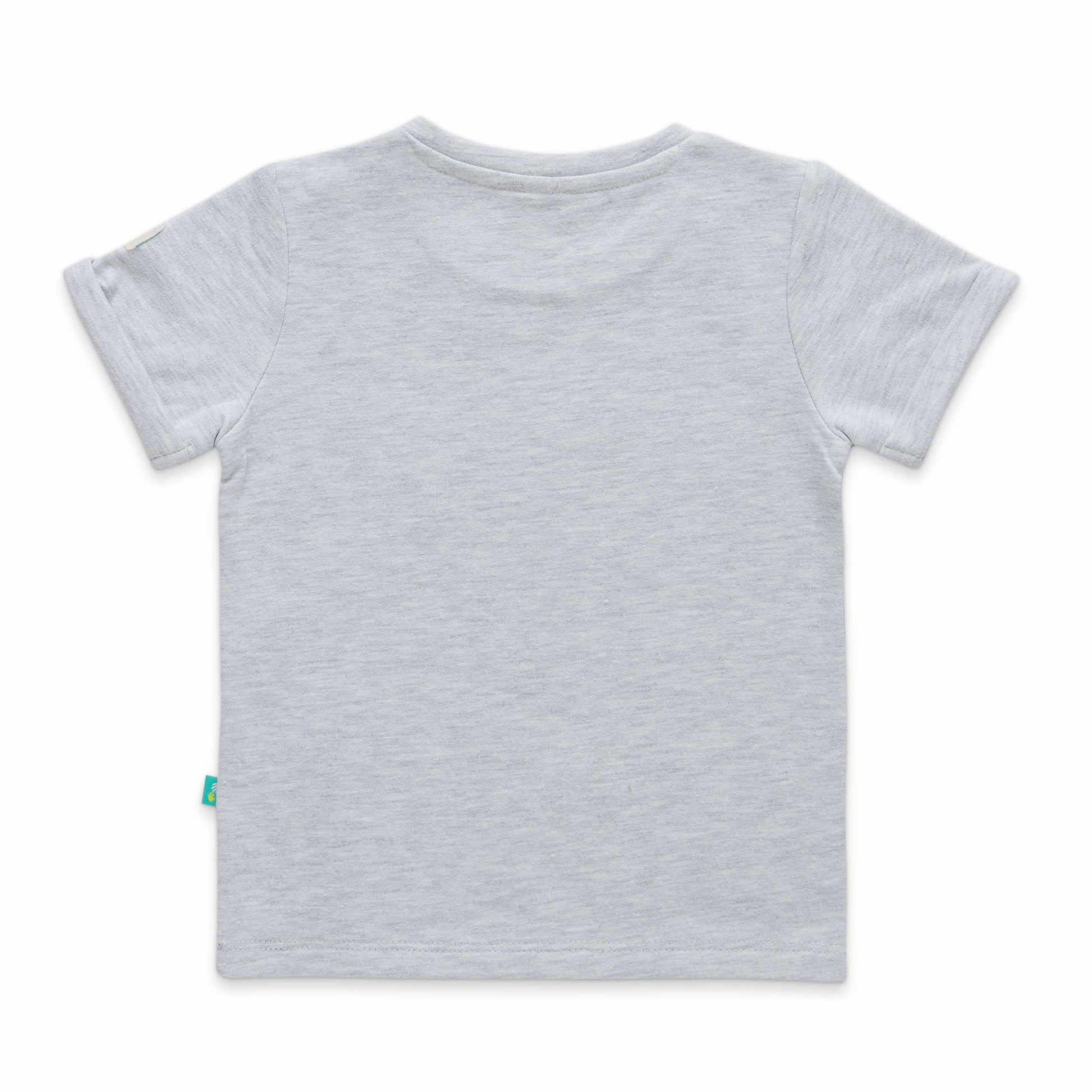 "Baby Boys' Construction Vehicle Print T-Shirt and Shorts Set – Grey & Red"