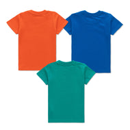 "Baby Boys' Printed T-Shirt Pack – Set of 3 (Astronaut, Shark, and Ocean Theme) – 100% Cotton Tees"