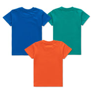 "Baby Boys' Printed T-Shirt Combo – Pack of 3 (Dino, Shark & Dad's Copilot Designs) – 100% Cotton"