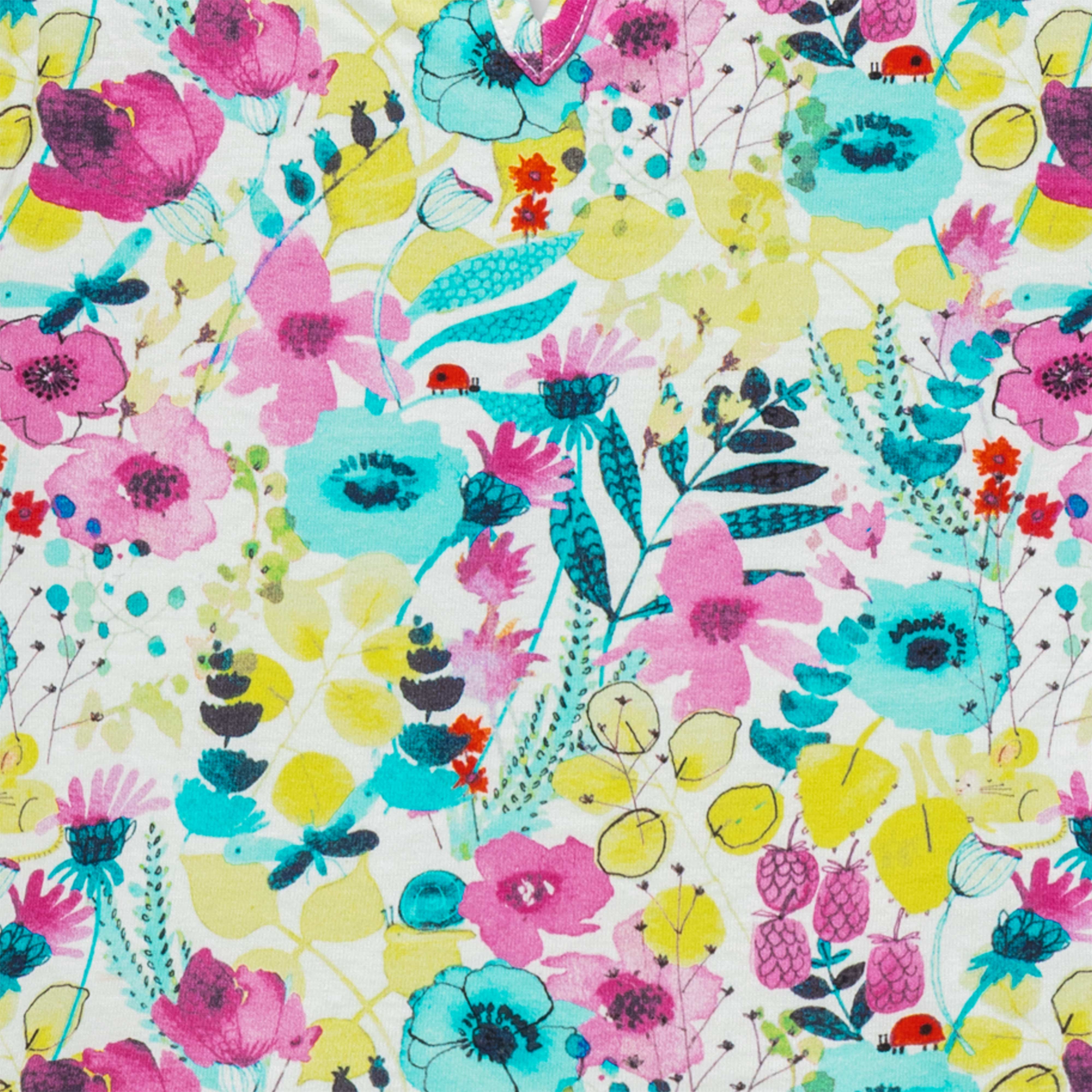 Girls Floral Printed Fit & Flare Dress - Off White