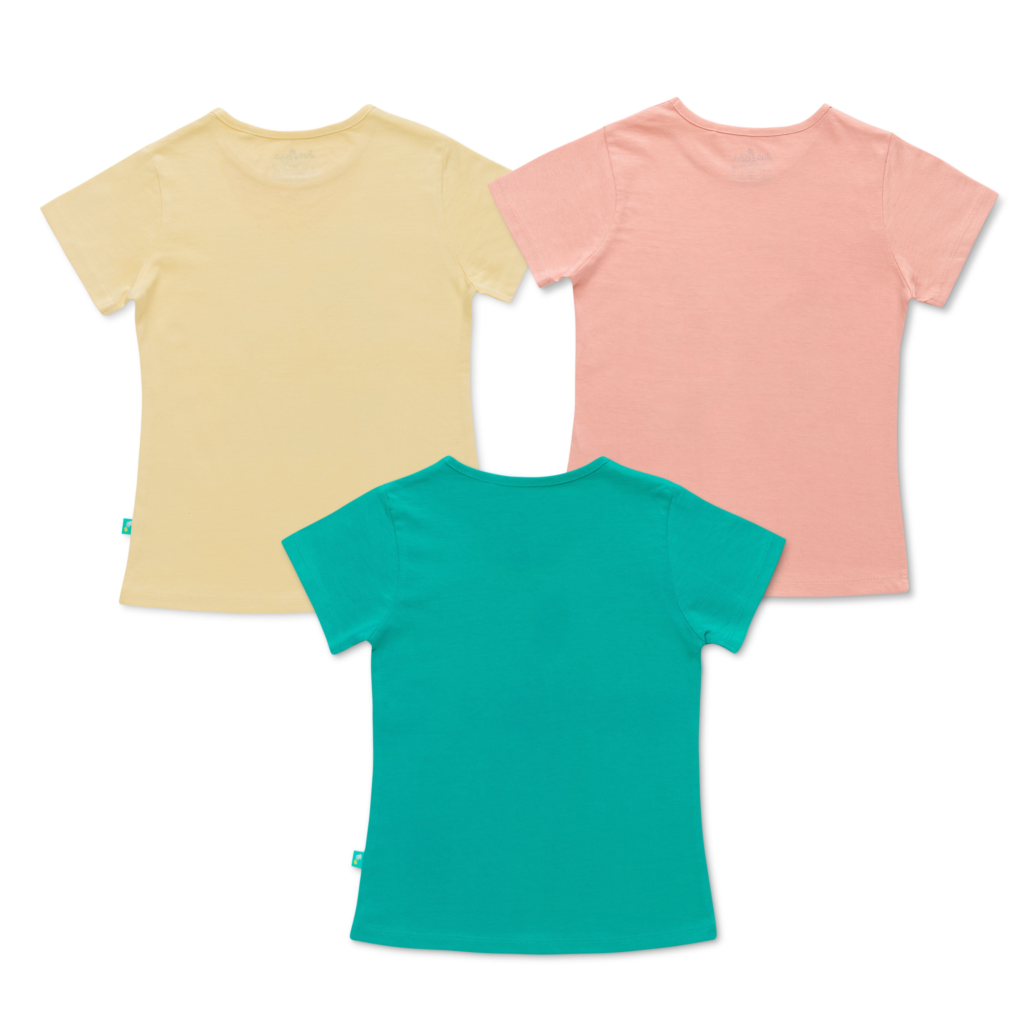 Girls Half Sleeves Printed Tee Pack Of 3