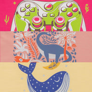 "Girls' Cotton Printed T-Shirt Set – Pack of 3 Colorful Tees with Fun Graphics"