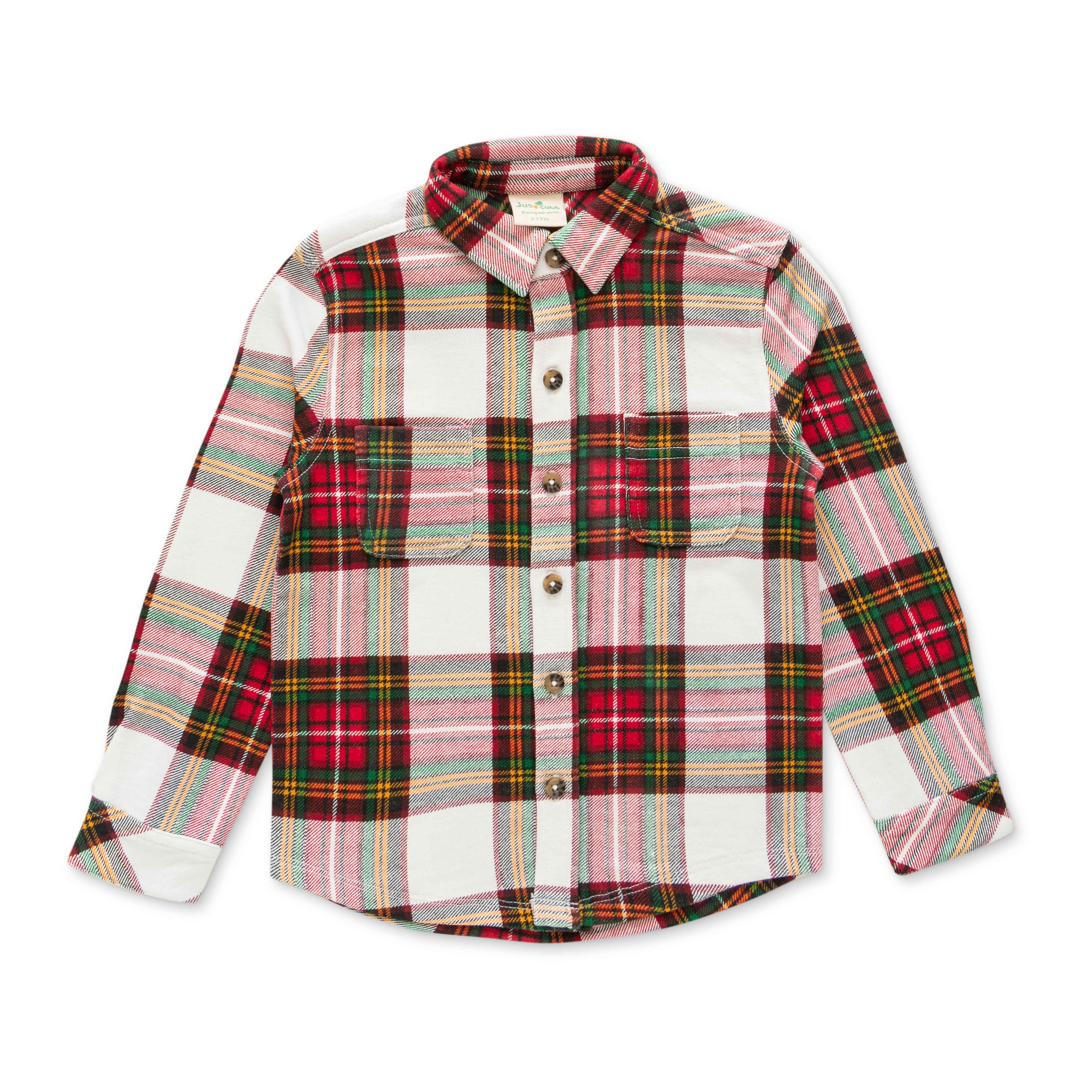 Boys Full Sleeves 100 % Cotton Bio washed Soft Shirt - Red