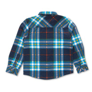 Boys Blue Multicolor Checked Full Sleeve Shirt