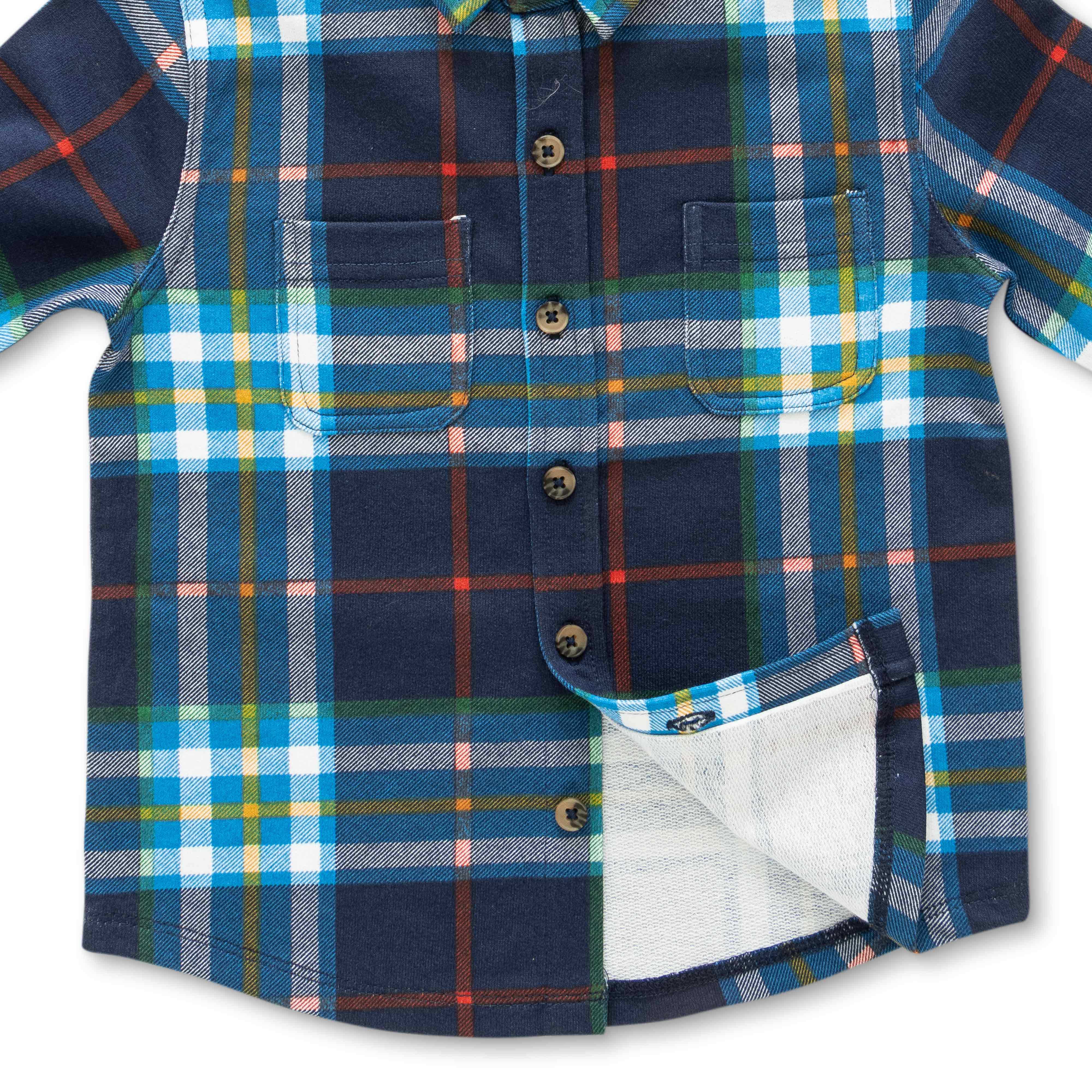 Boys Full Sleeve Cotton Bio washed Soft Shirt - Navy