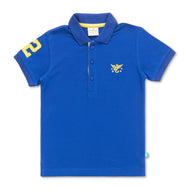 Boys Shoulder Patch work & chest Emboridery work Half Sleeve BioWashed Polo T-shirts