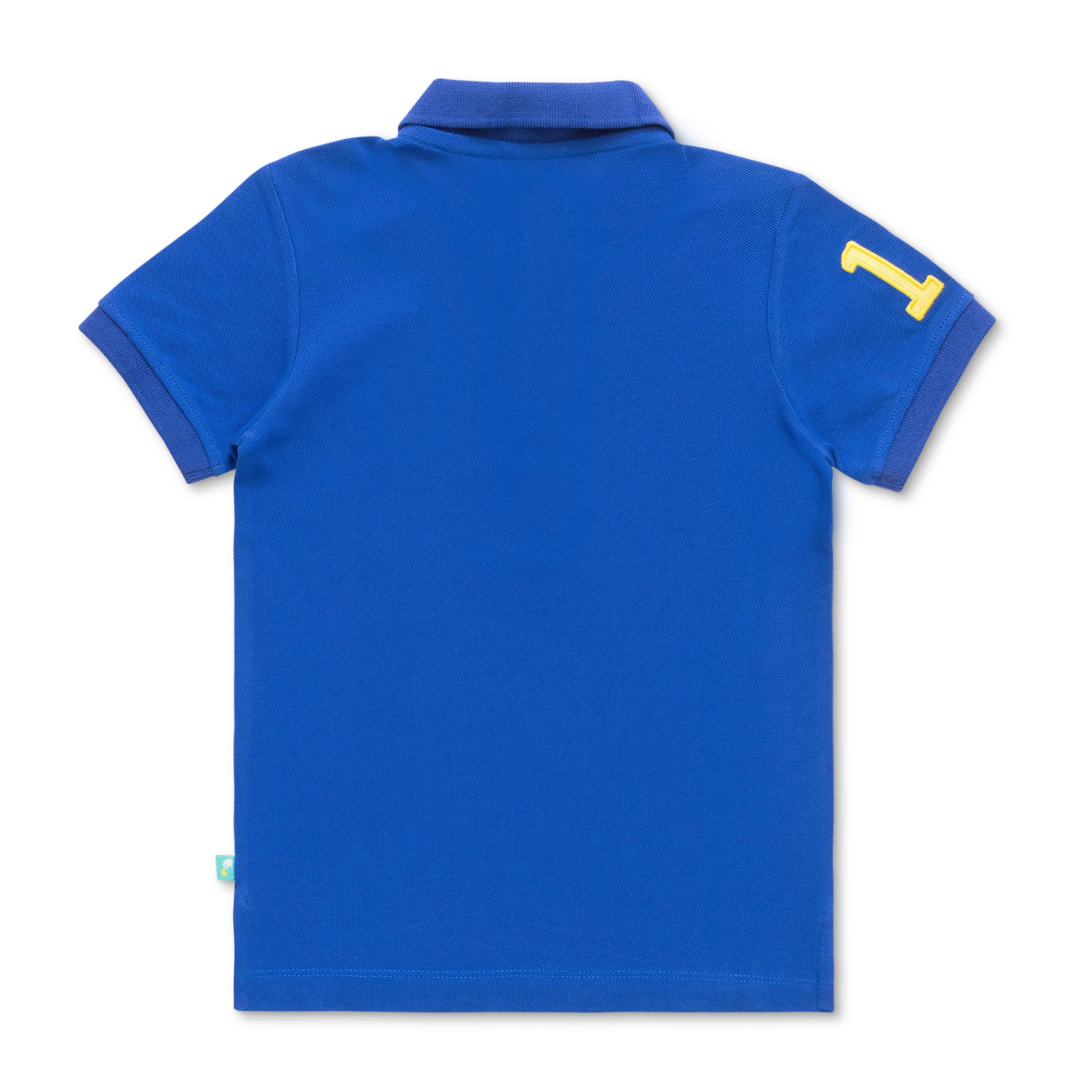 Boys Shoulder Patch work & chest Emboridery work Half Sleeve  BioWashed Polo T-shirts