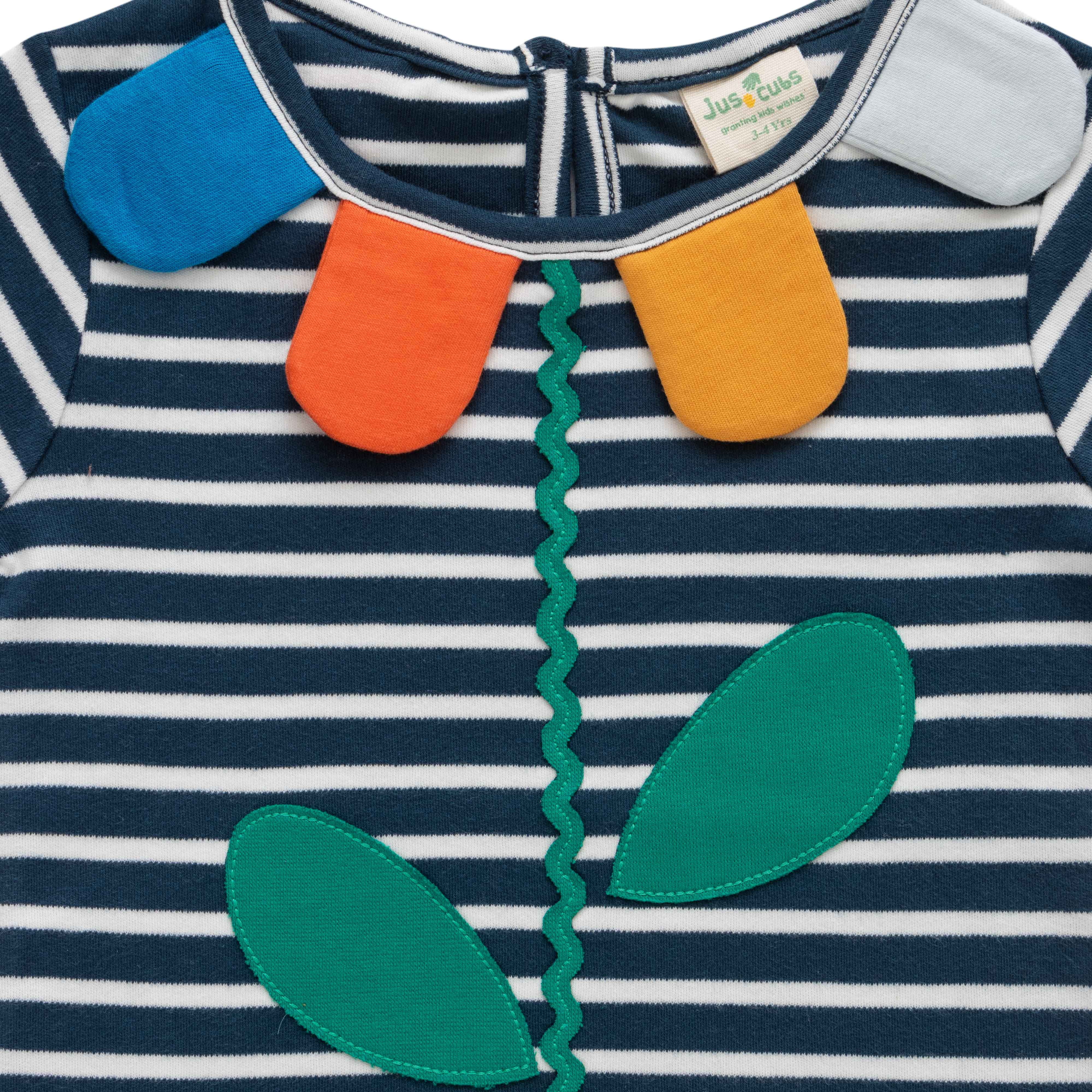 Girls Jersey Toddlers Embroidered T-Shirt - Navy Blue