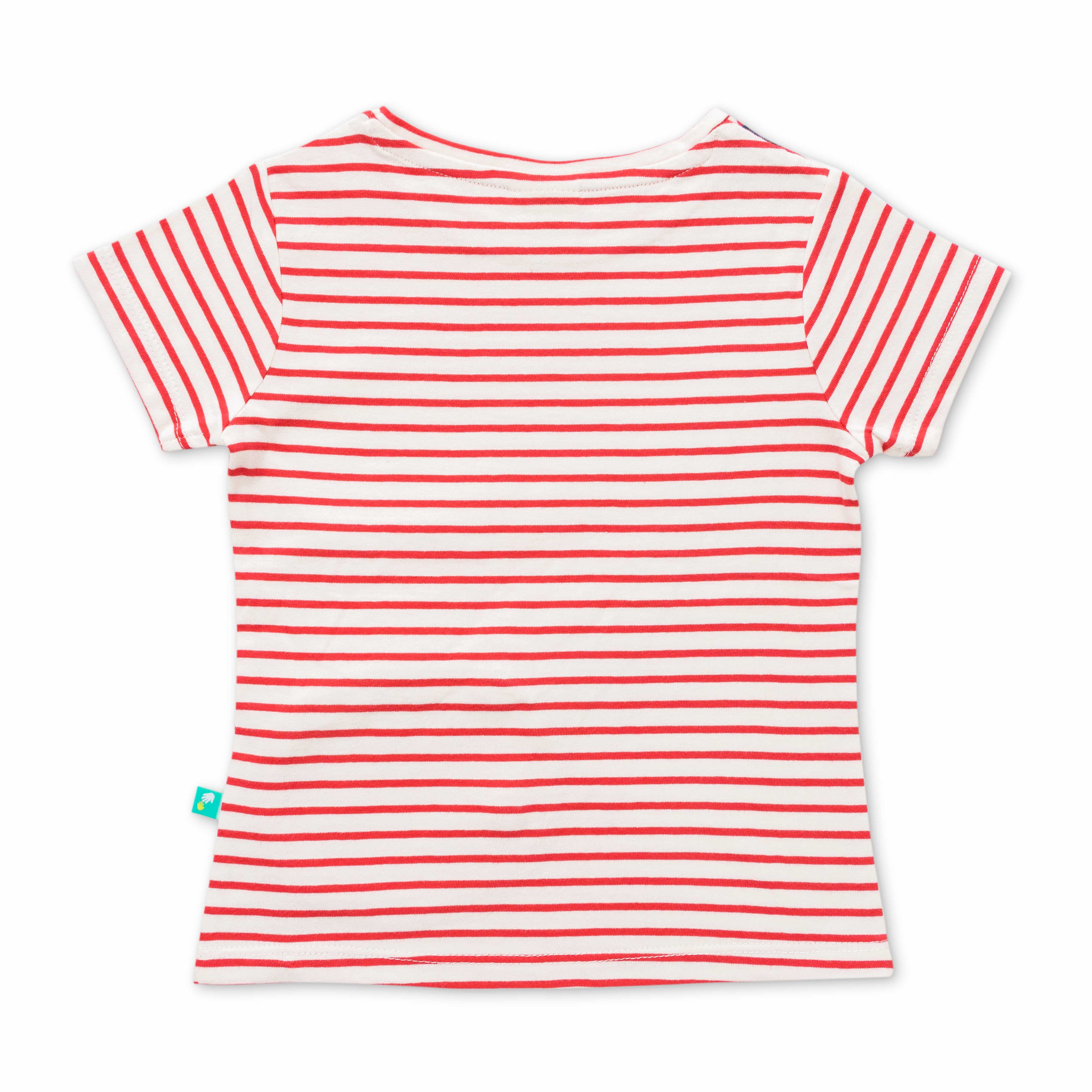 Girls Cotton Toddler Striped T Shirt Round Neck Red