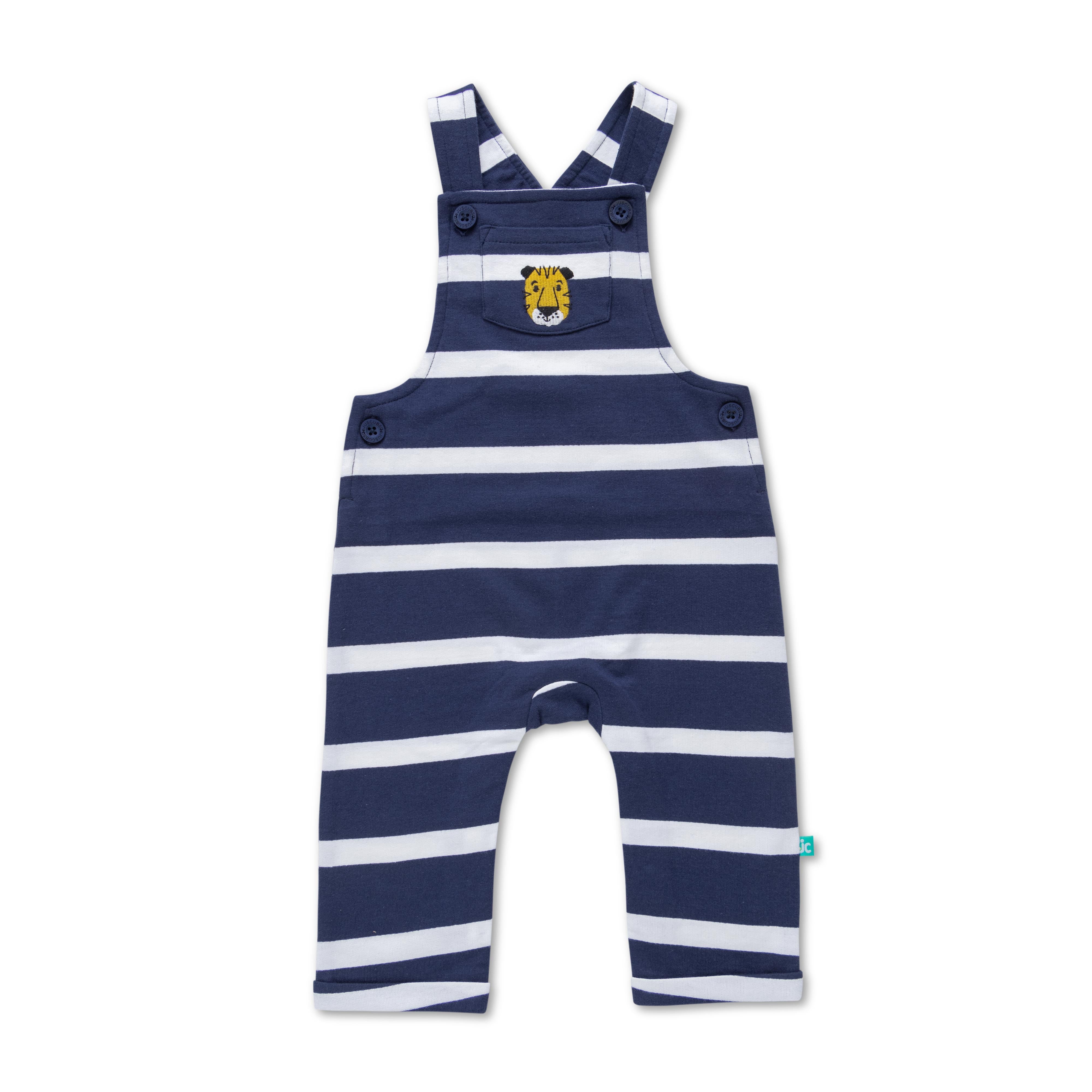 Boys Half Sleeves AOP Dungaree Dark Blue