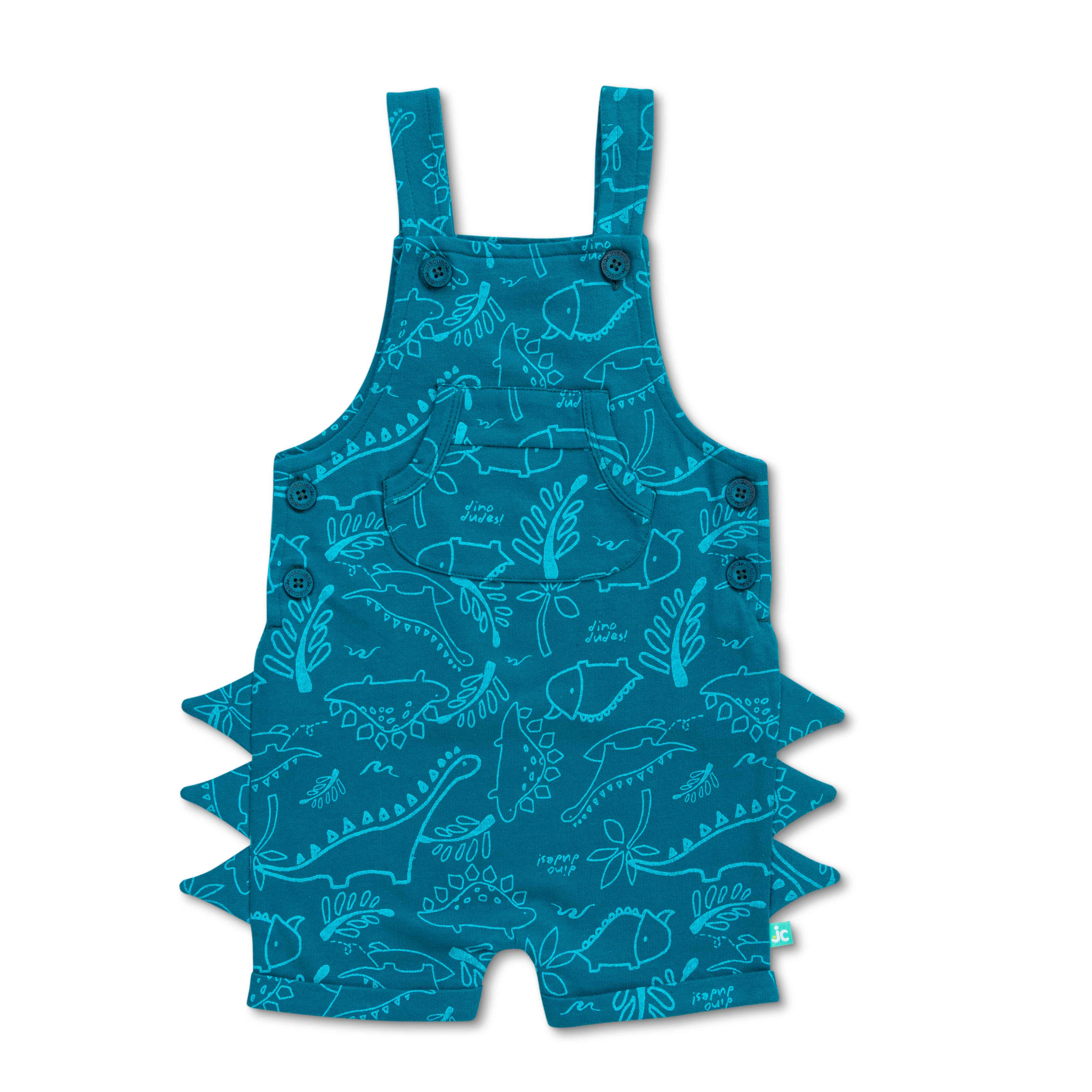 Boys Half Sleeves AOP Dungaree Green