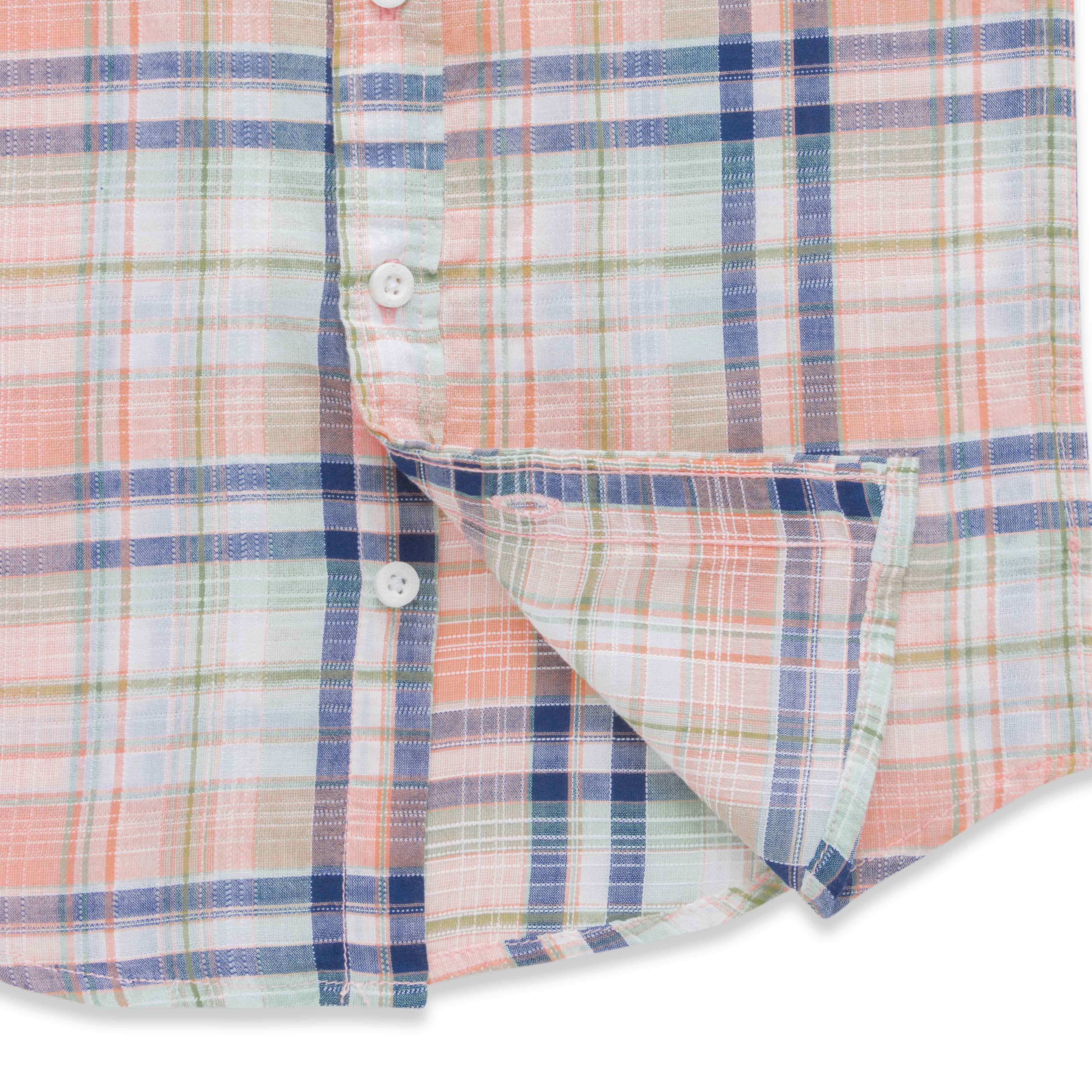 Boys Regular Fit Checked Casual Shirt-Off White