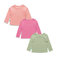 Baby Girls' Printed Full Sleeve T-Shirt Pack – Set of 3 (Meow Jet, Pretty Traveller & Doodle Tea)