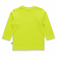 "Baby Boys' Neon Green Full Sleeve T-Shirt – Little Revolution Graphic Print"