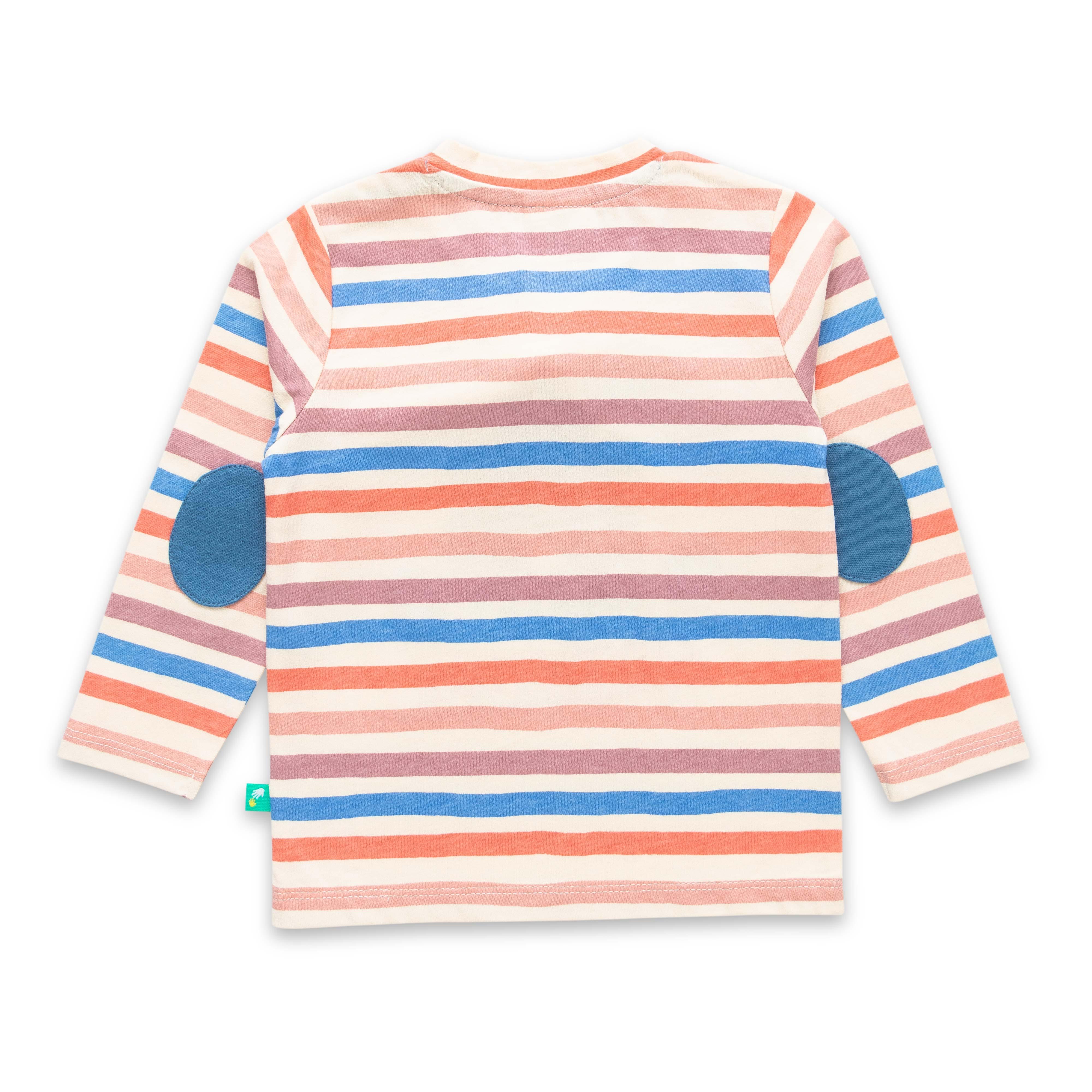 Baby Boys Striped & Graphic Printed T Shirt And Solid Jogger Pant - Juscubs