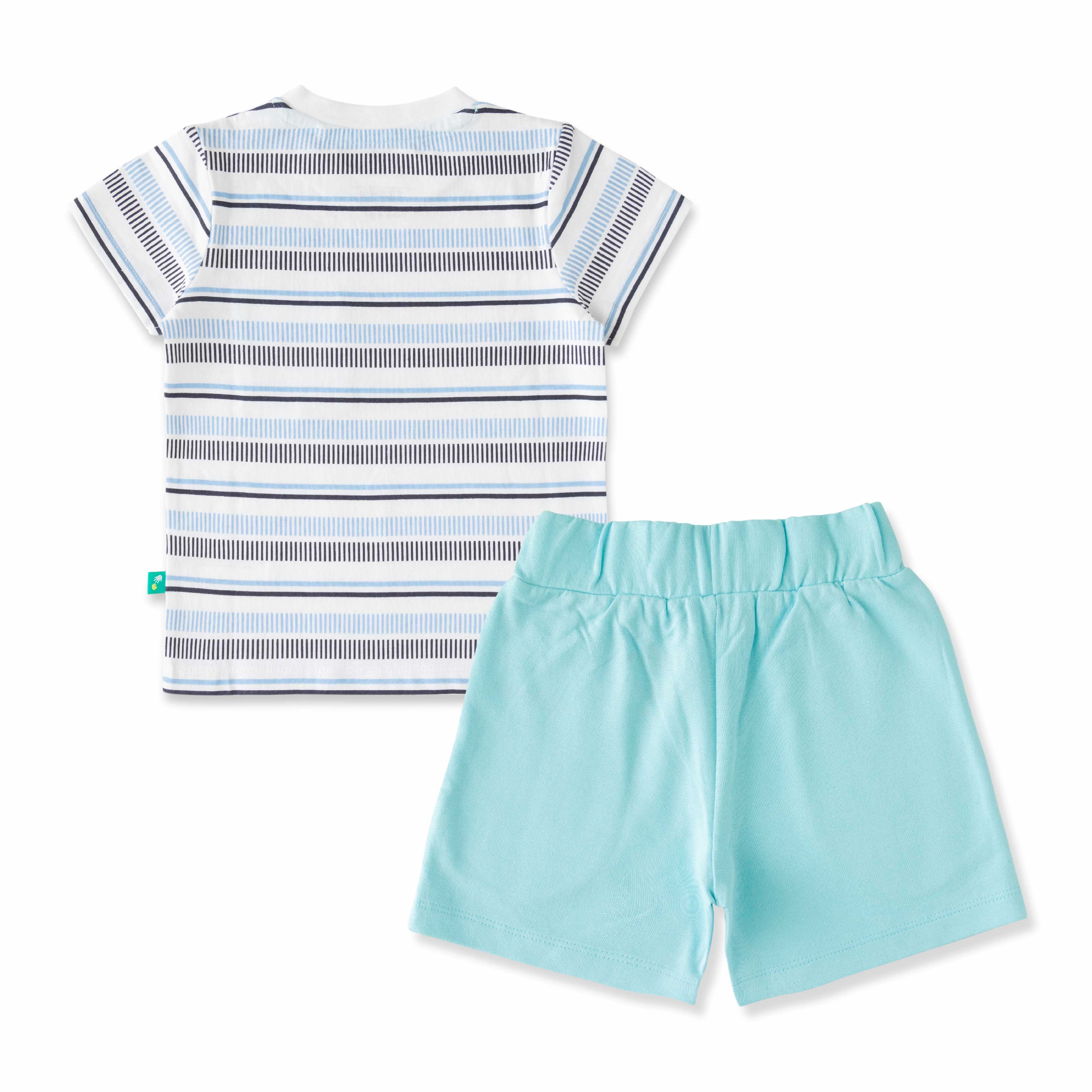 Baby Boys Striped T Shirt & Solid Shorts Set