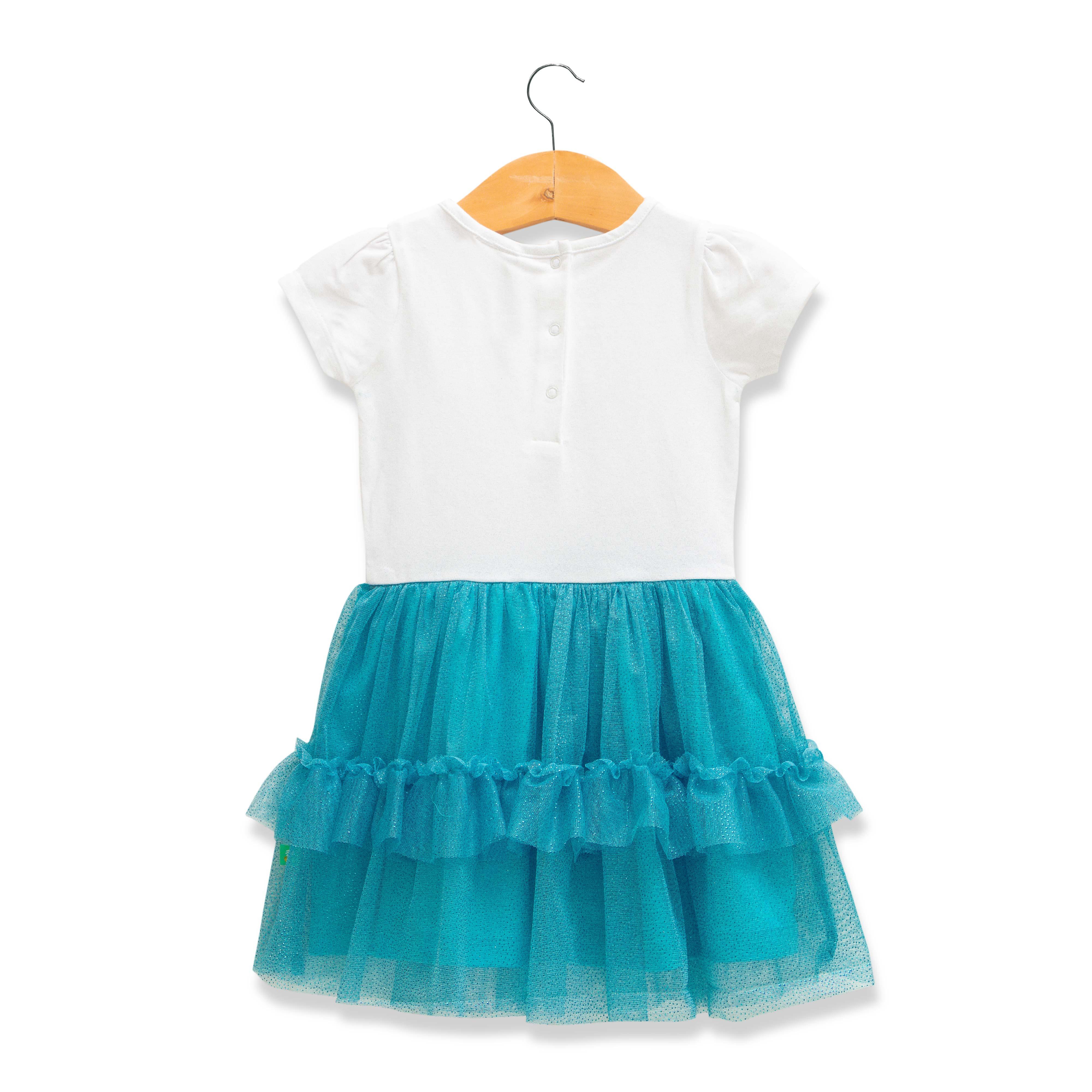 Girls Midi/Knee Graphic Print Half Sleeve Dress