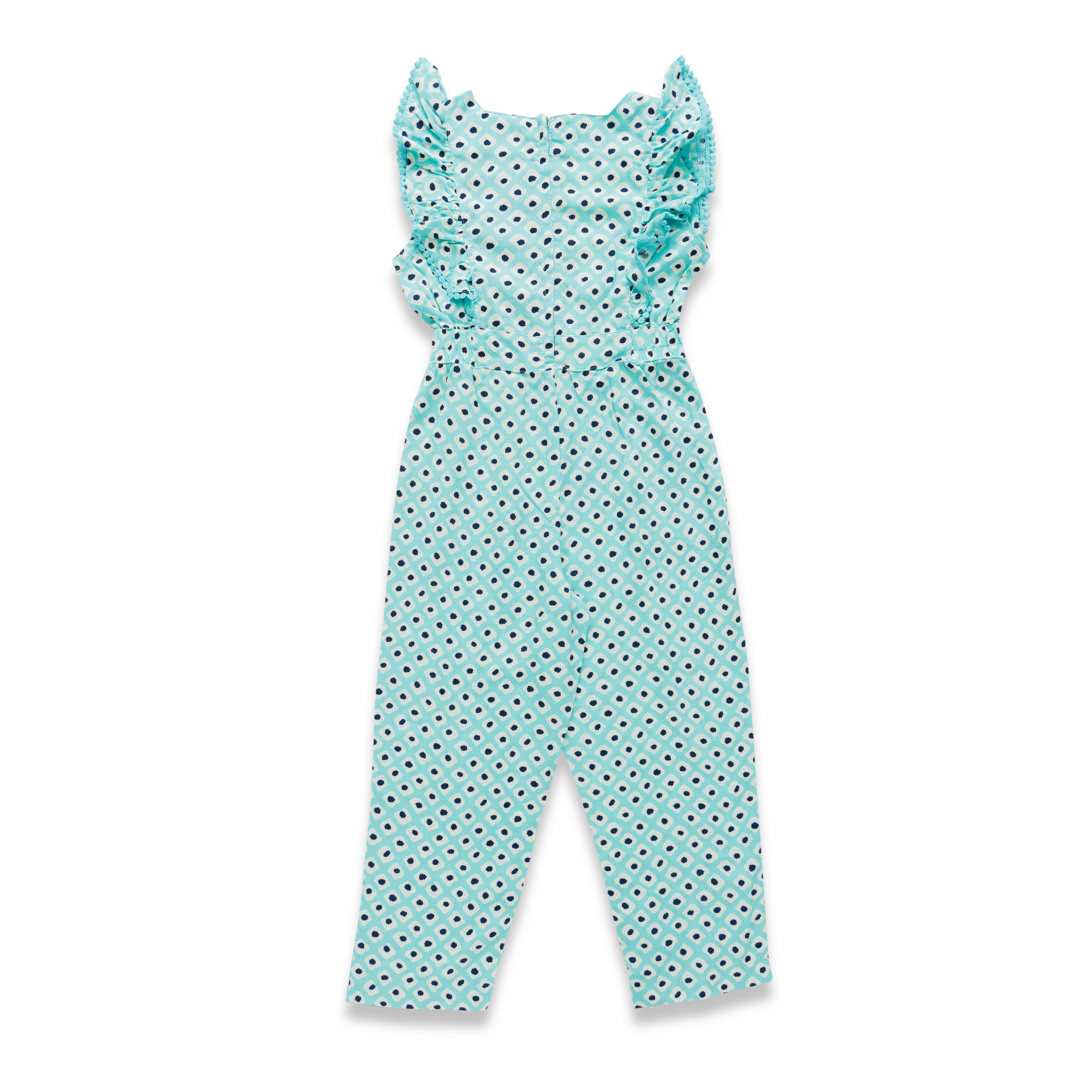 Baby Girls All Over Printed Jumpsuit - Juscubs