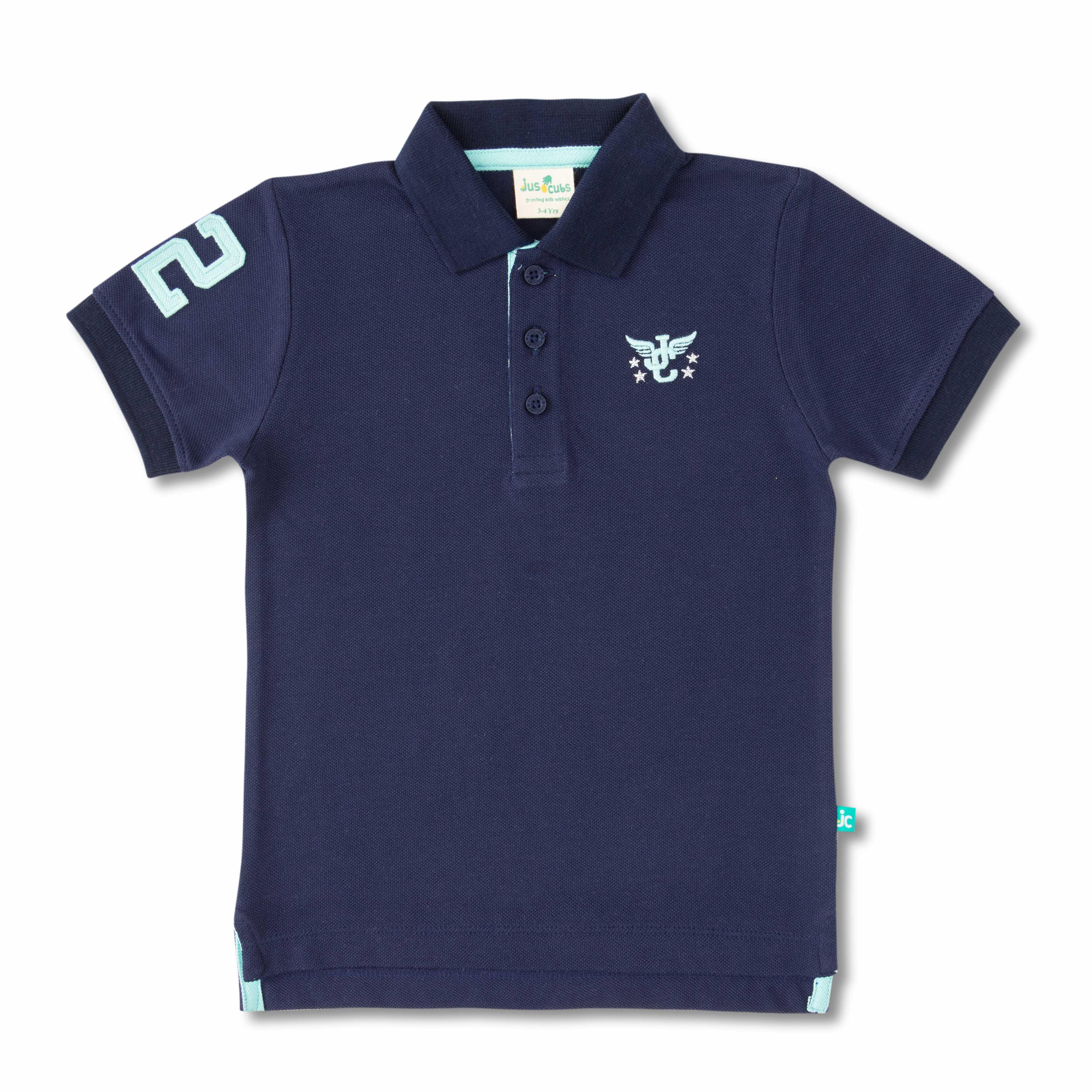 Young Boys Solid Polo Neck T Shirt - Juscubs