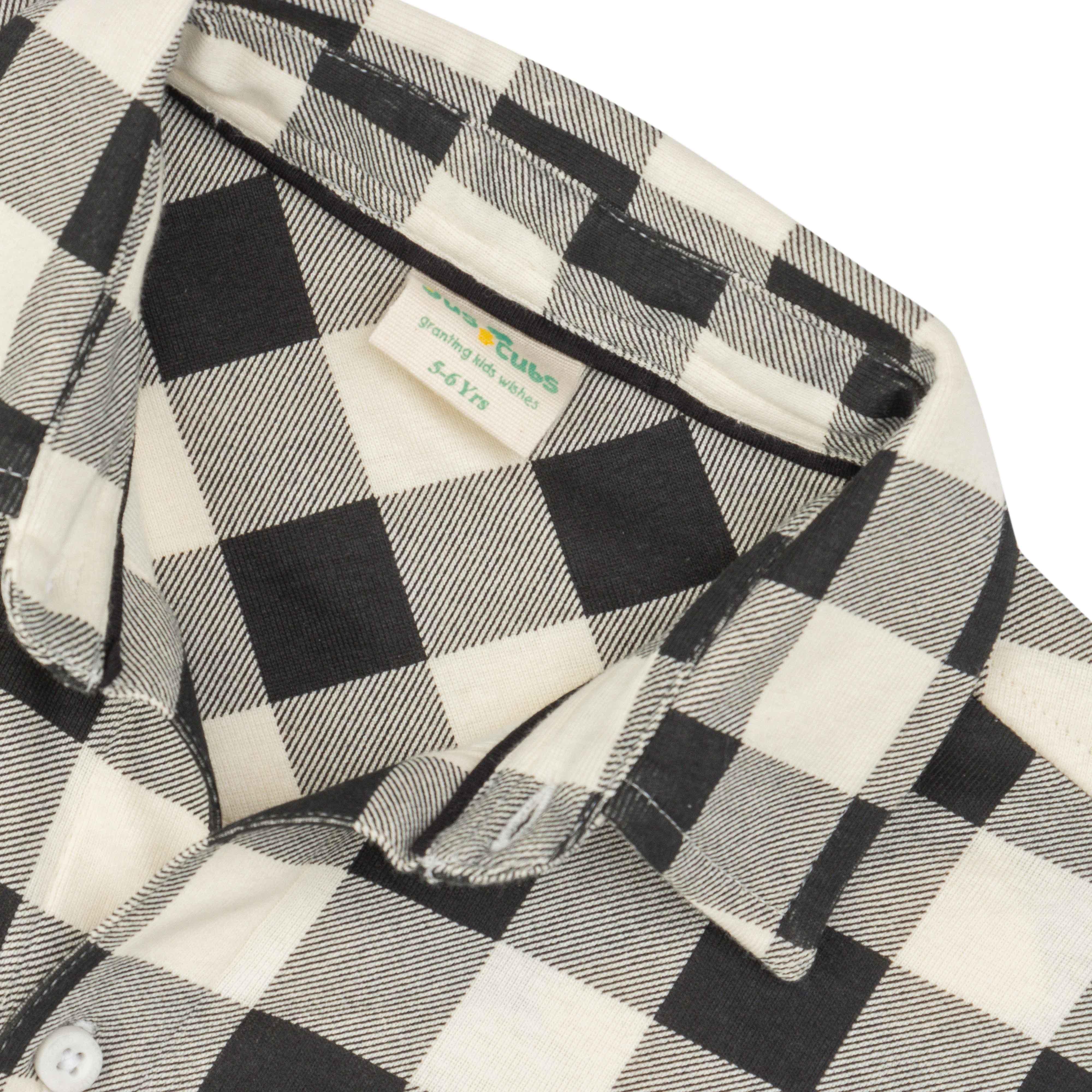 Baby Boys Checked Full Sleeve Button Down Collar Shirt - Juscubs