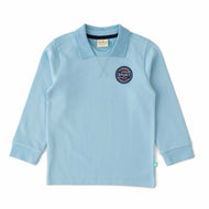 Boys' Light Blue Long Sleeve T-Shirt with Sport Badge Detail