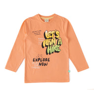 Boys' Peach "Let's Plan a Hike" Adventure Printed Long Sleeve T-Shirt