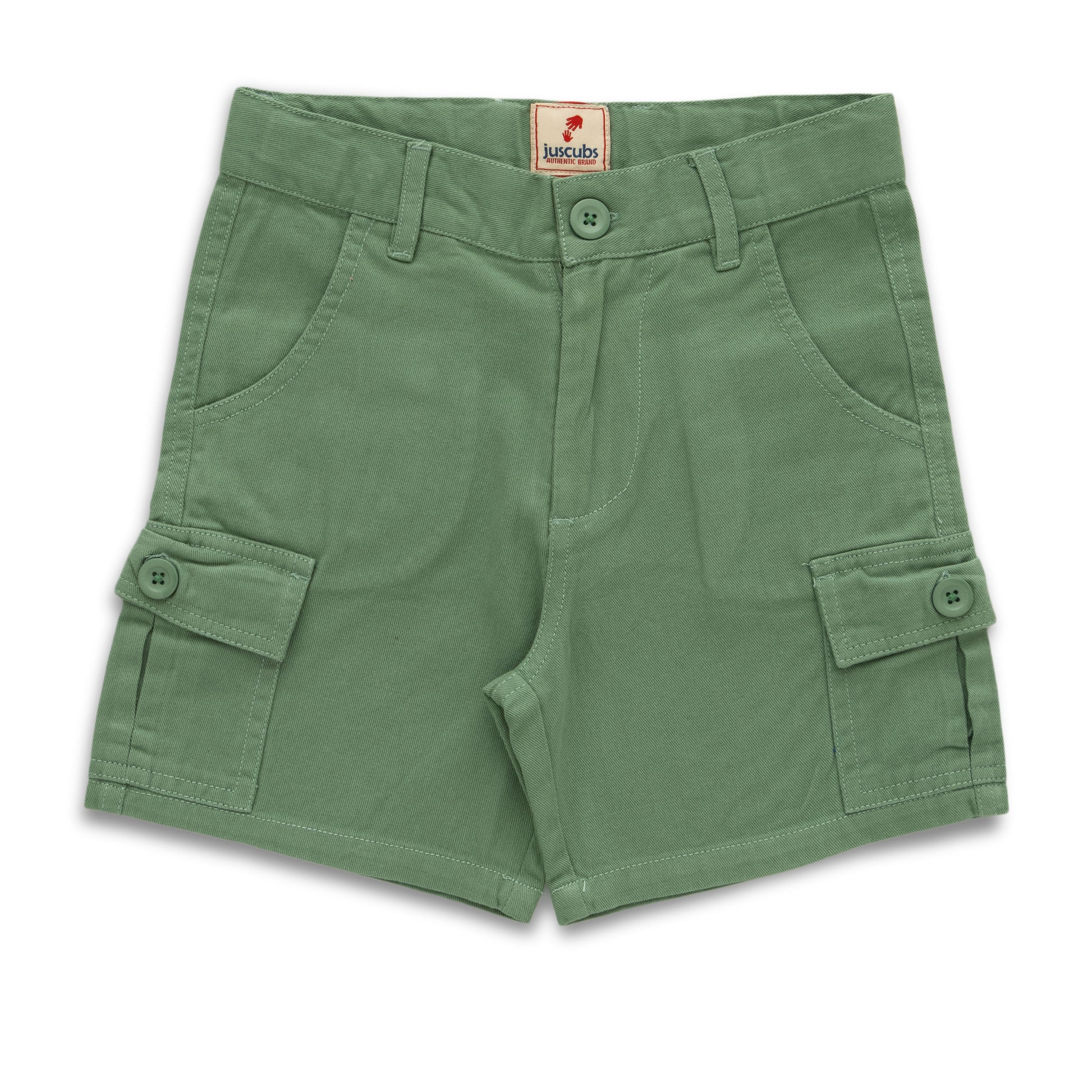 Boys' Casual Cargo Shorts with Buttoned Pockets