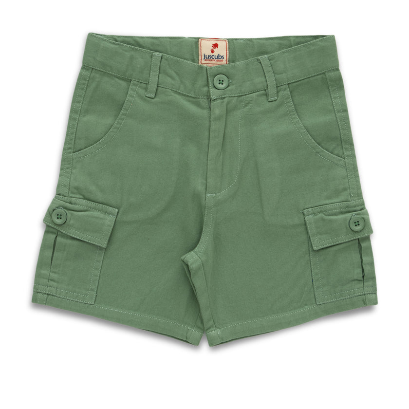 Boys' Casual Cargo Shorts with Buttoned Pockets