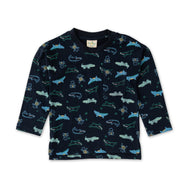 Boys' Alligator Print Long-Sleeve T-Shirt with Chest Pocket
