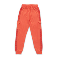 Boys Cargo Jogger Pants - Coral Orange with Side Pockets & Drawstring