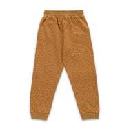 "Boys' Mustard Polka Dot Jogger Pants with Drawstring Waist"