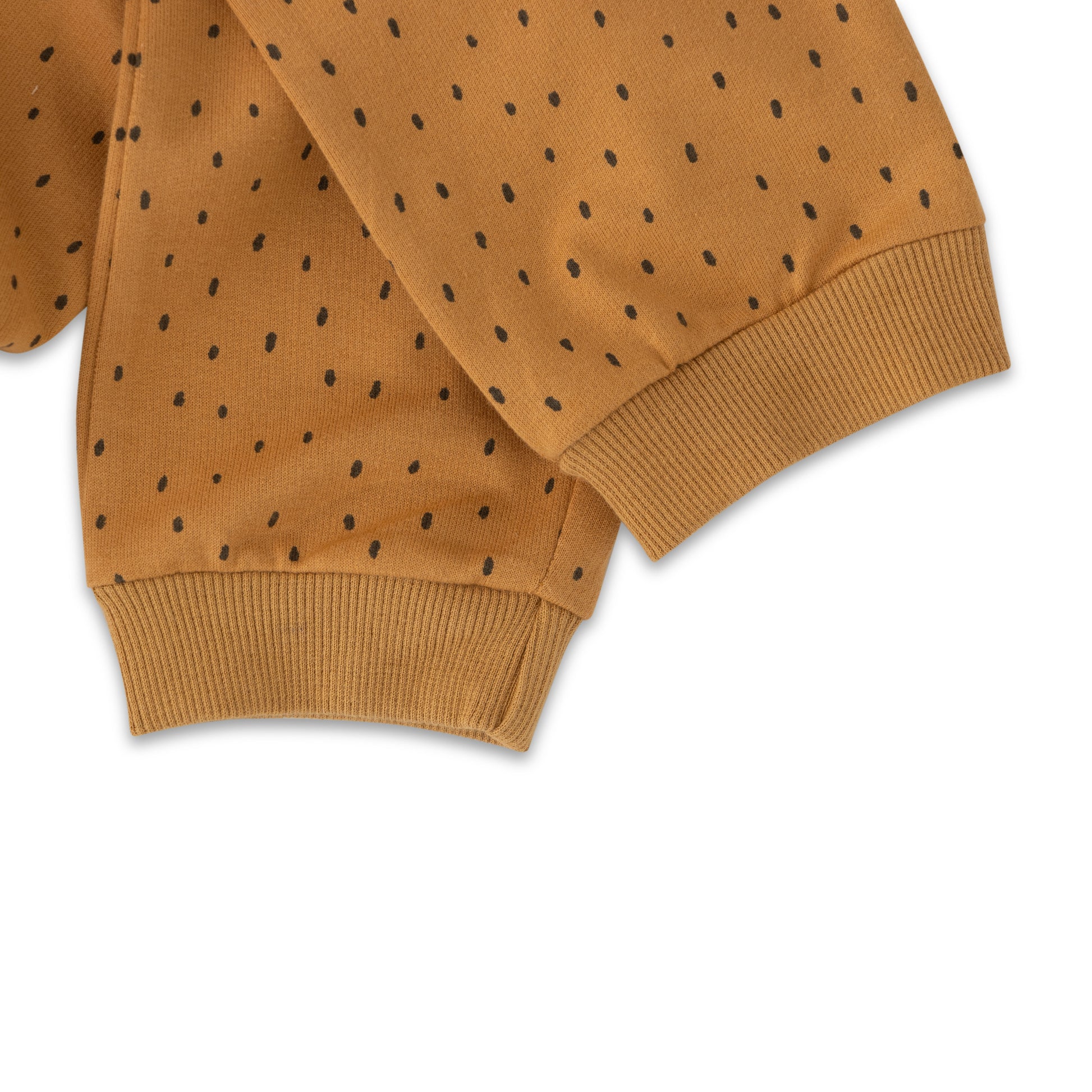 "Boys' Mustard Polka Dot Jogger Pants with Drawstring Waist"