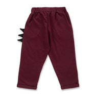 Juscubs Dino-Themed Jogger Pants - Maroon with Side Spikes
