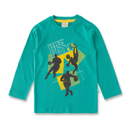 Boys' Teal Basketball Graphic Print T-Shirt