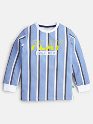 "Boys' Striped Long Sleeve T-Shirt with 'Play Together' Graphic"