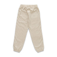 "Girls' Heart-Embellished Jogger Pants – Beige with Black Side Stripes"