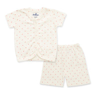 Baby Cotton Short Sleeve Top & Shorts Set – Pink Polka Dot Print"