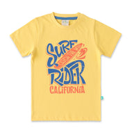 Boys' Surf Rider Graphic T-Shirt - Catch the Wave California Print - Yellow