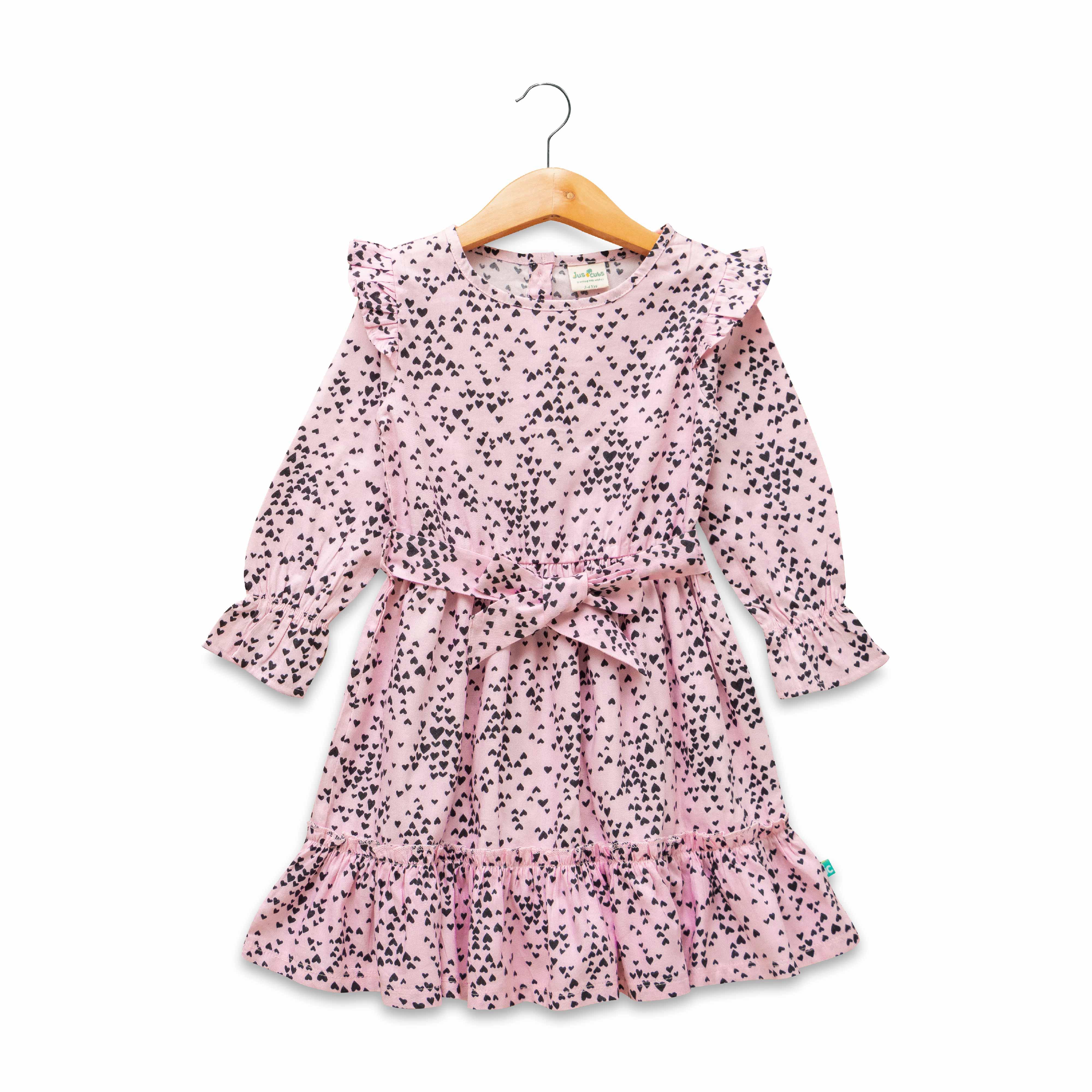 Young Girls All Over Printed Dress - Juscubs