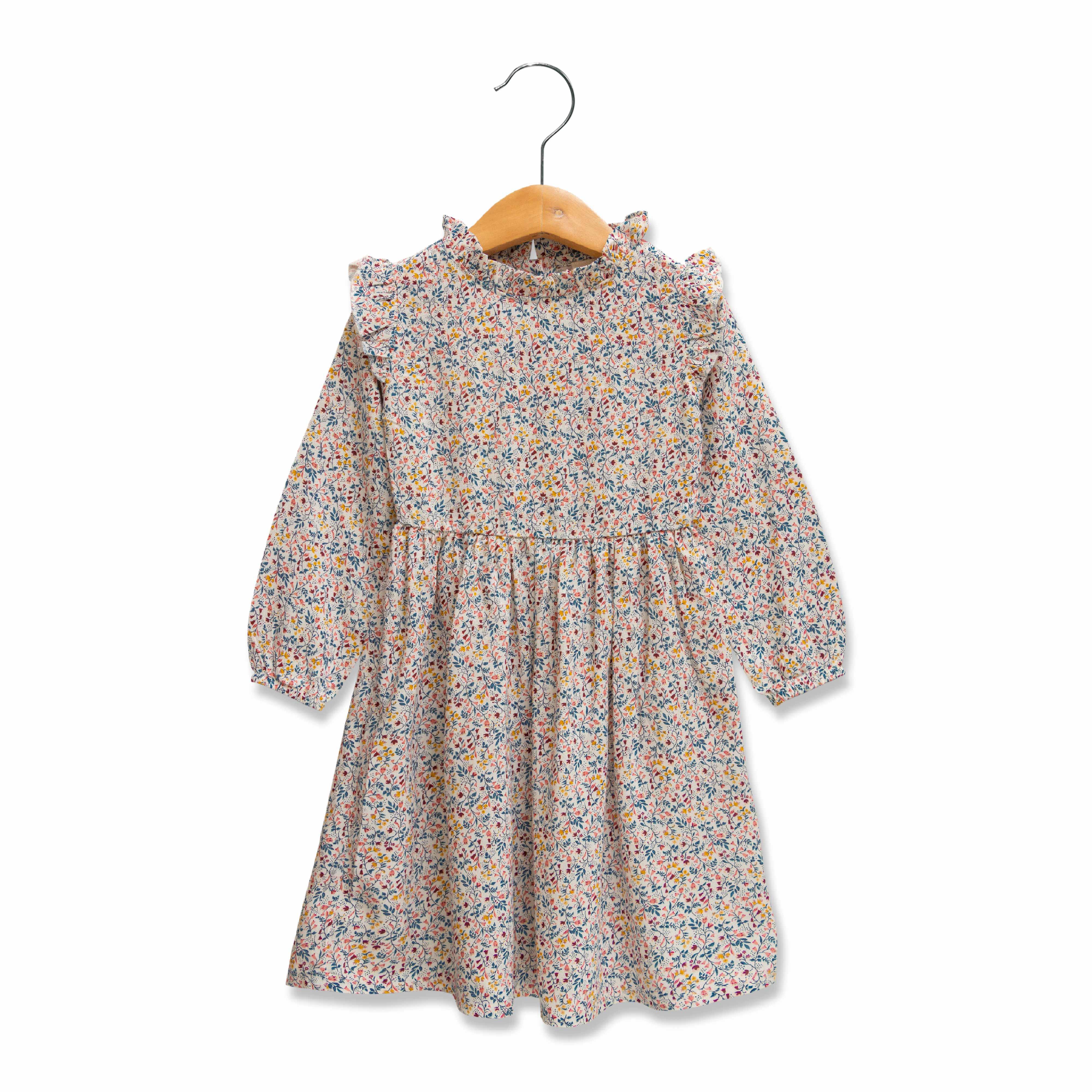 Young Girls All Over Printed Fit & Flare Dress