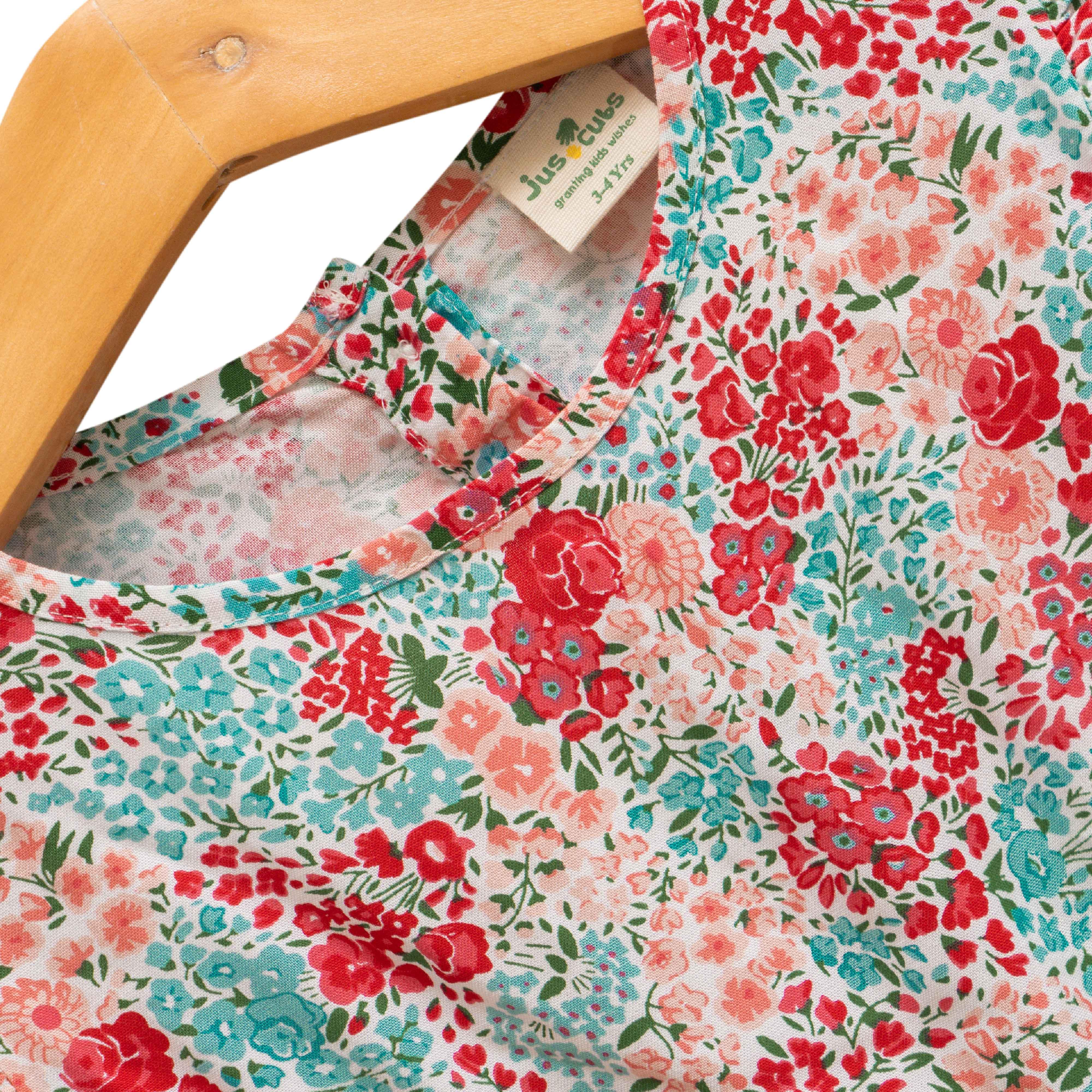 Young Girls All Over Printed Fit & Flare Dress