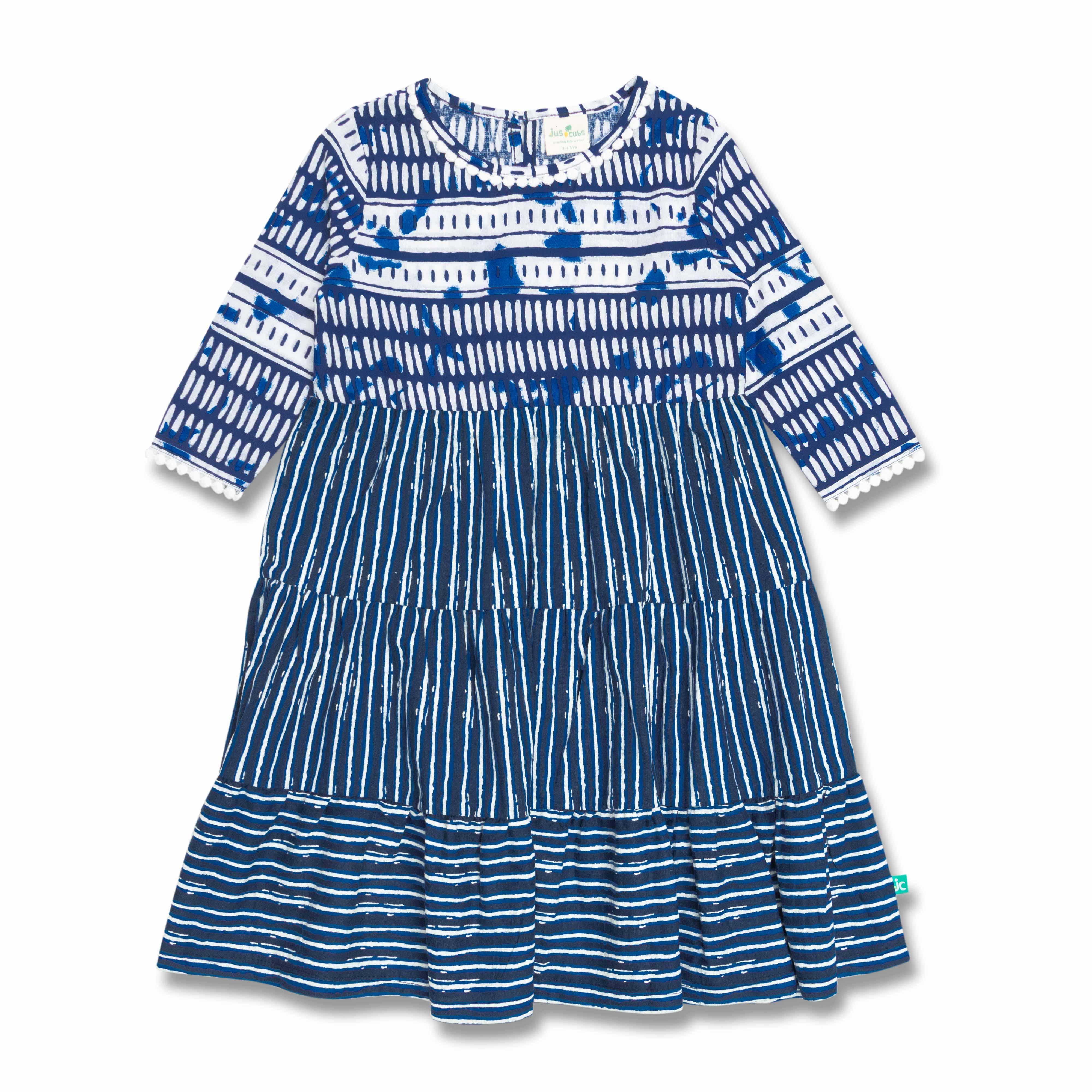 Young Girls All Over Printed Full Sleeve Dress