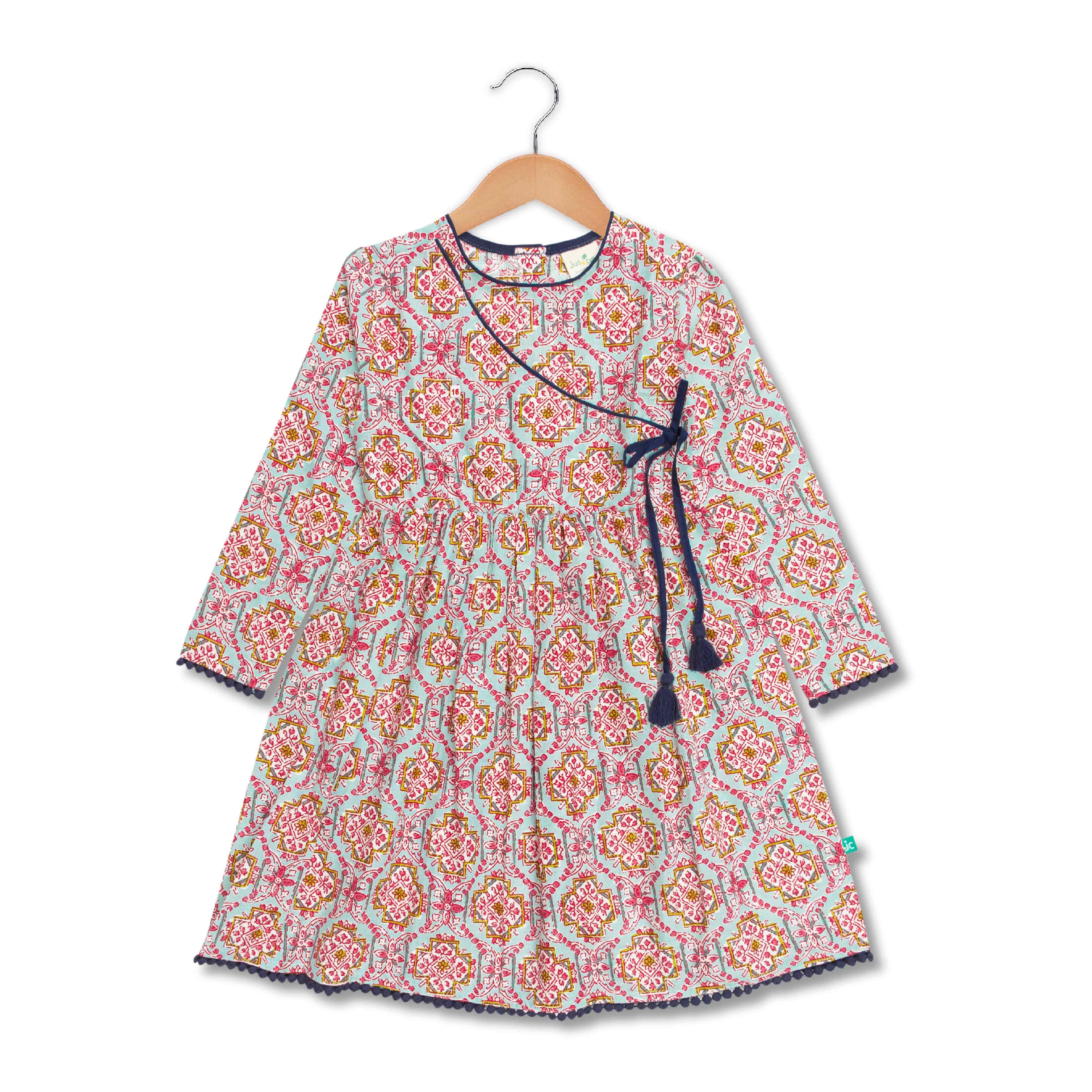 Young Girls All Over Printed Full Sleeve Dress