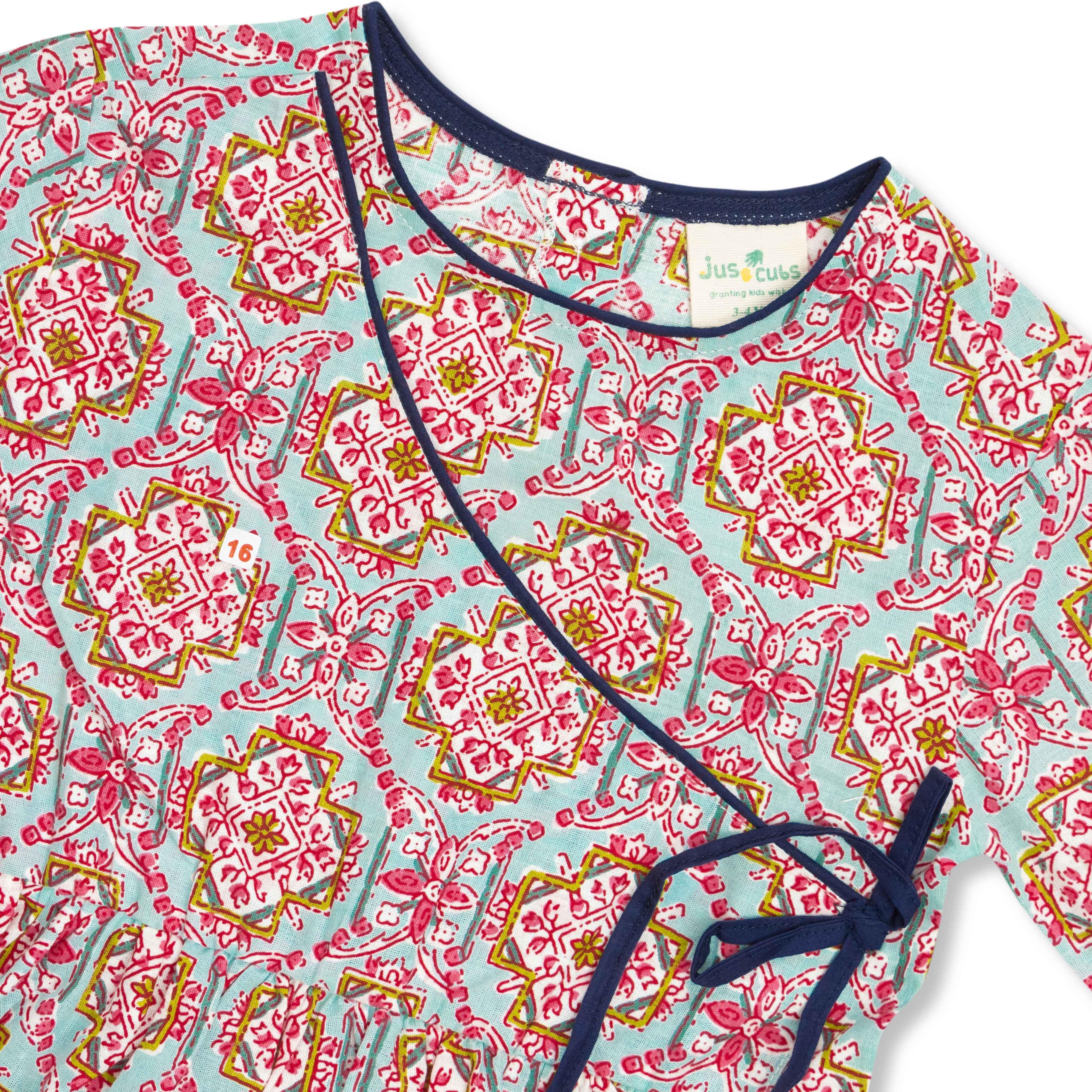 Young Girls All Over Printed Full Sleeve Dress
